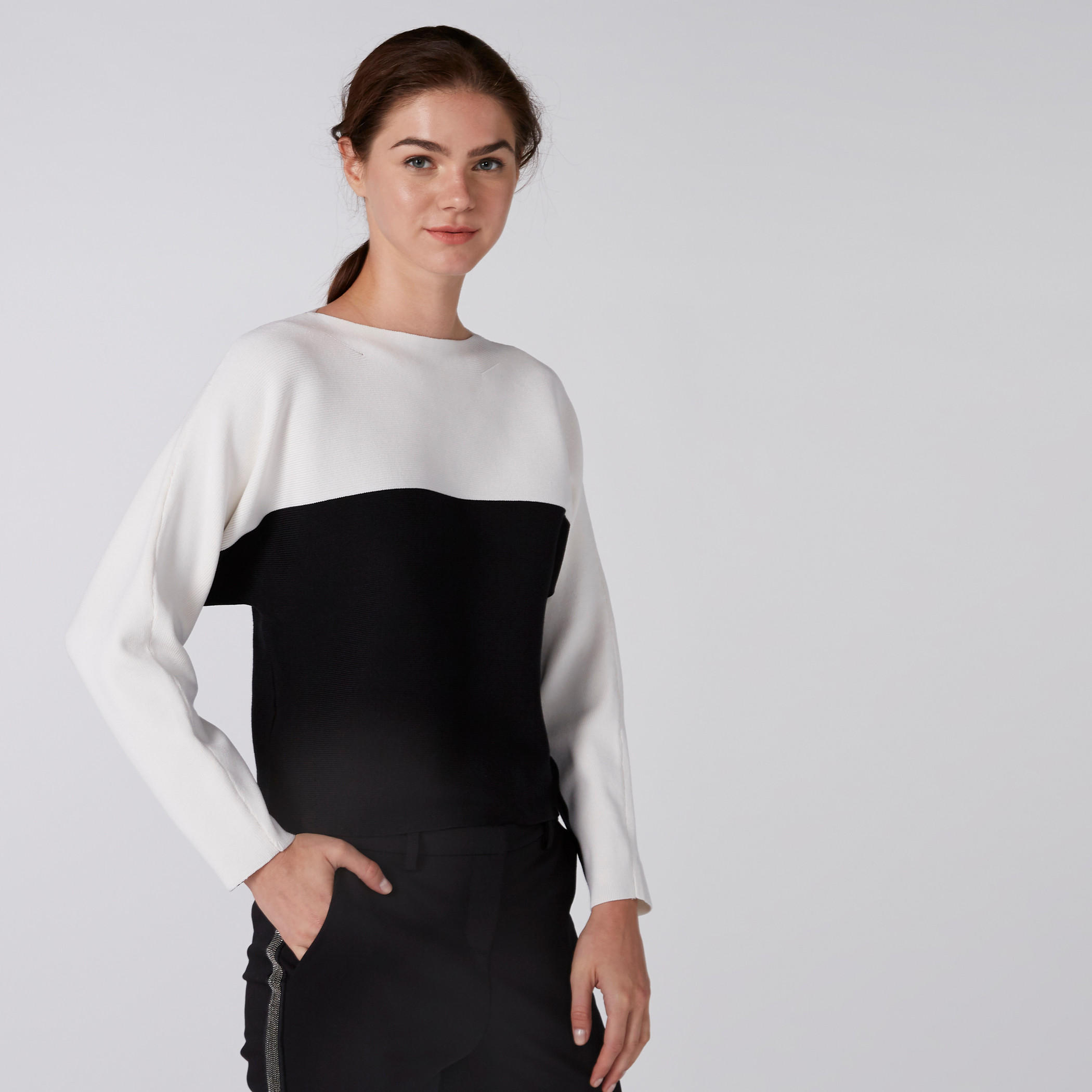 سويتر مضلّع بأكمام طويلة من إيل-women-clothing-cardigansandjumpers-jumpers-image-1