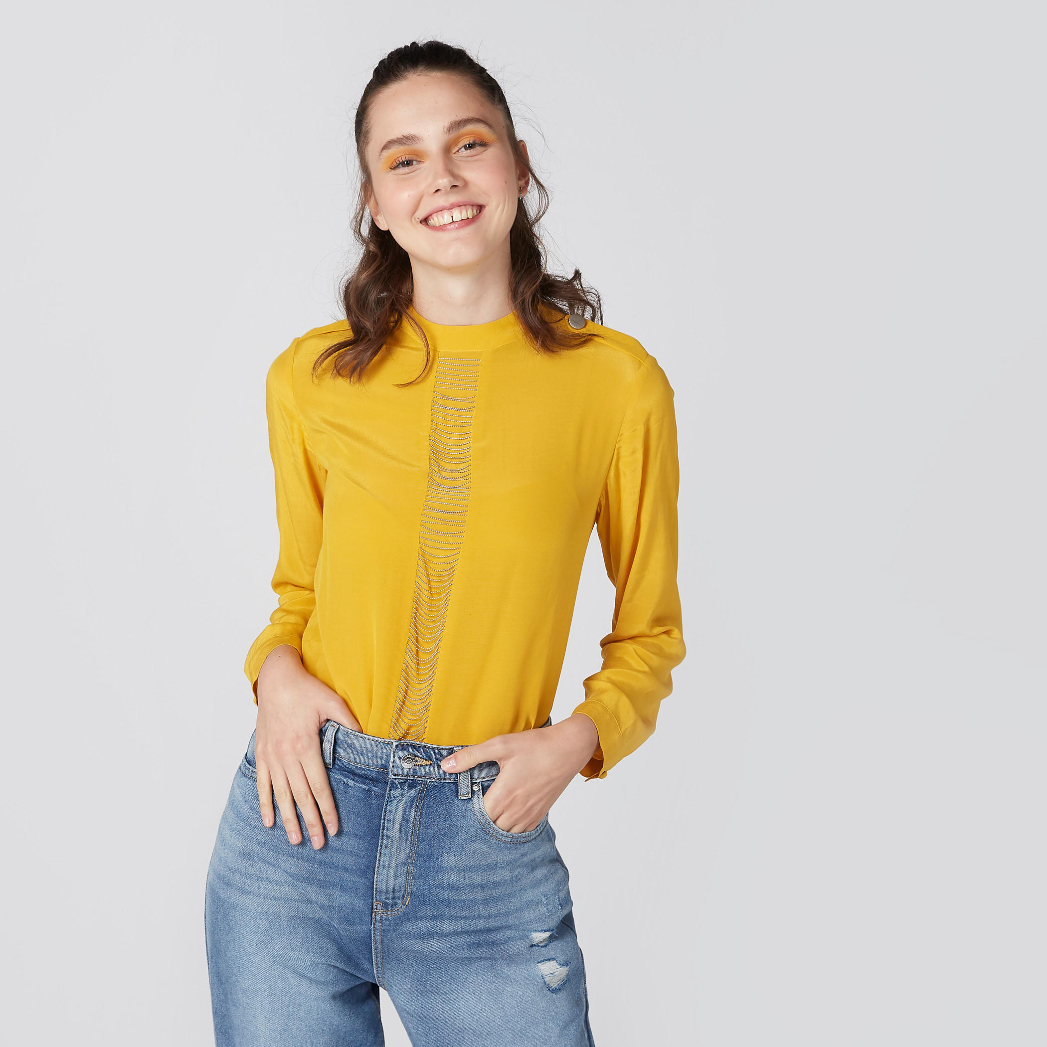 Elle Embellished Top with High Neck and Long Sleeves-women-clothing-shirtsandblouses-blouses-image-1