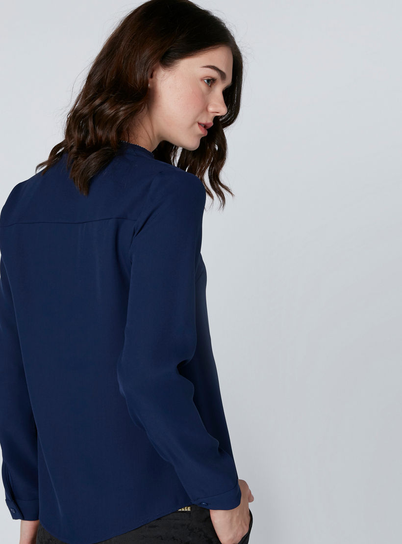 ELLE Patch Pocket Detail Shirt with Concealed Placket-women-clothing-shirtsandblouses-shirts-image-3
