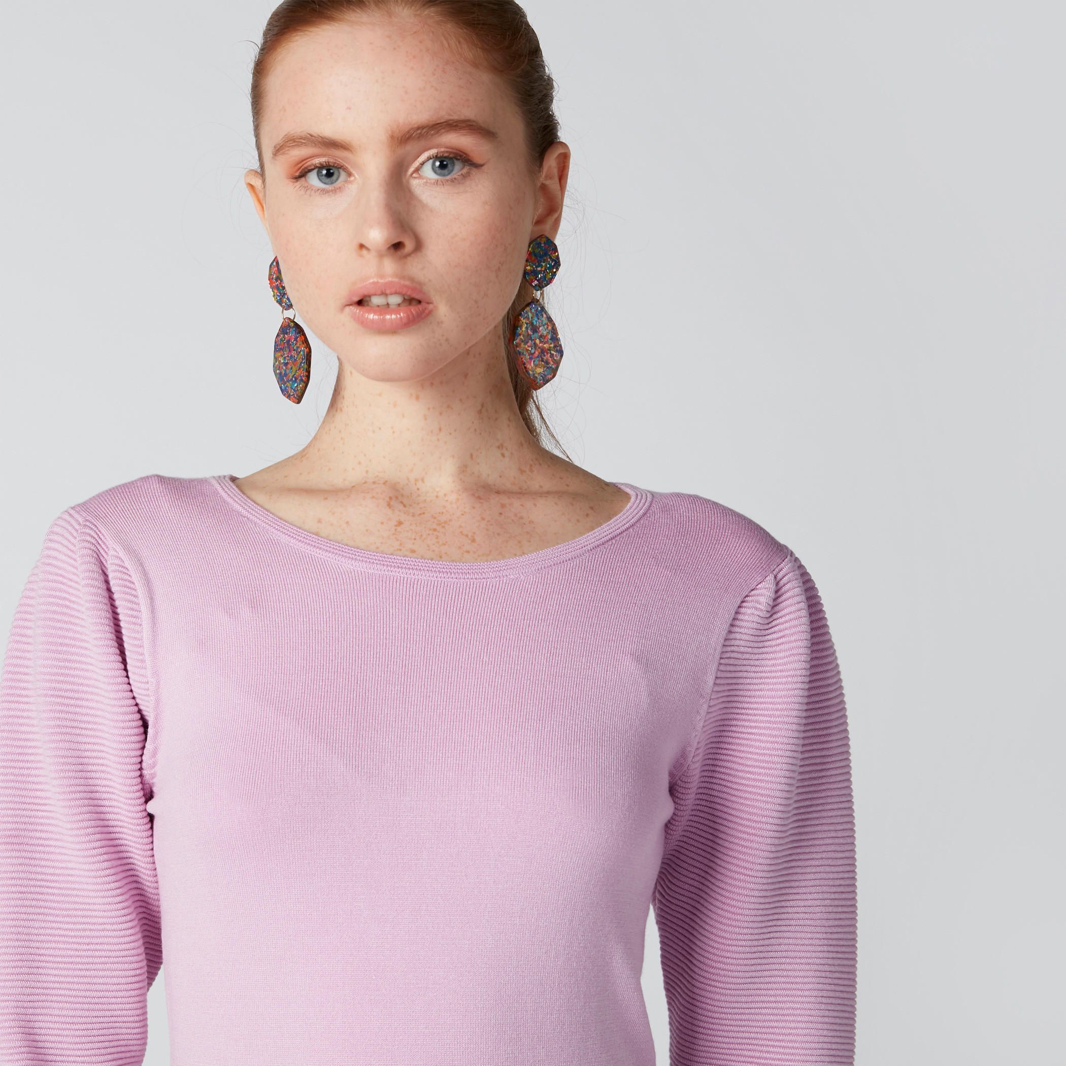 بلوزة بقصّة عادية وياقة قارب وأكمام 3/4 مقلّمة من إيل-women-clothing-shirtsandblouses-blouses-image-4