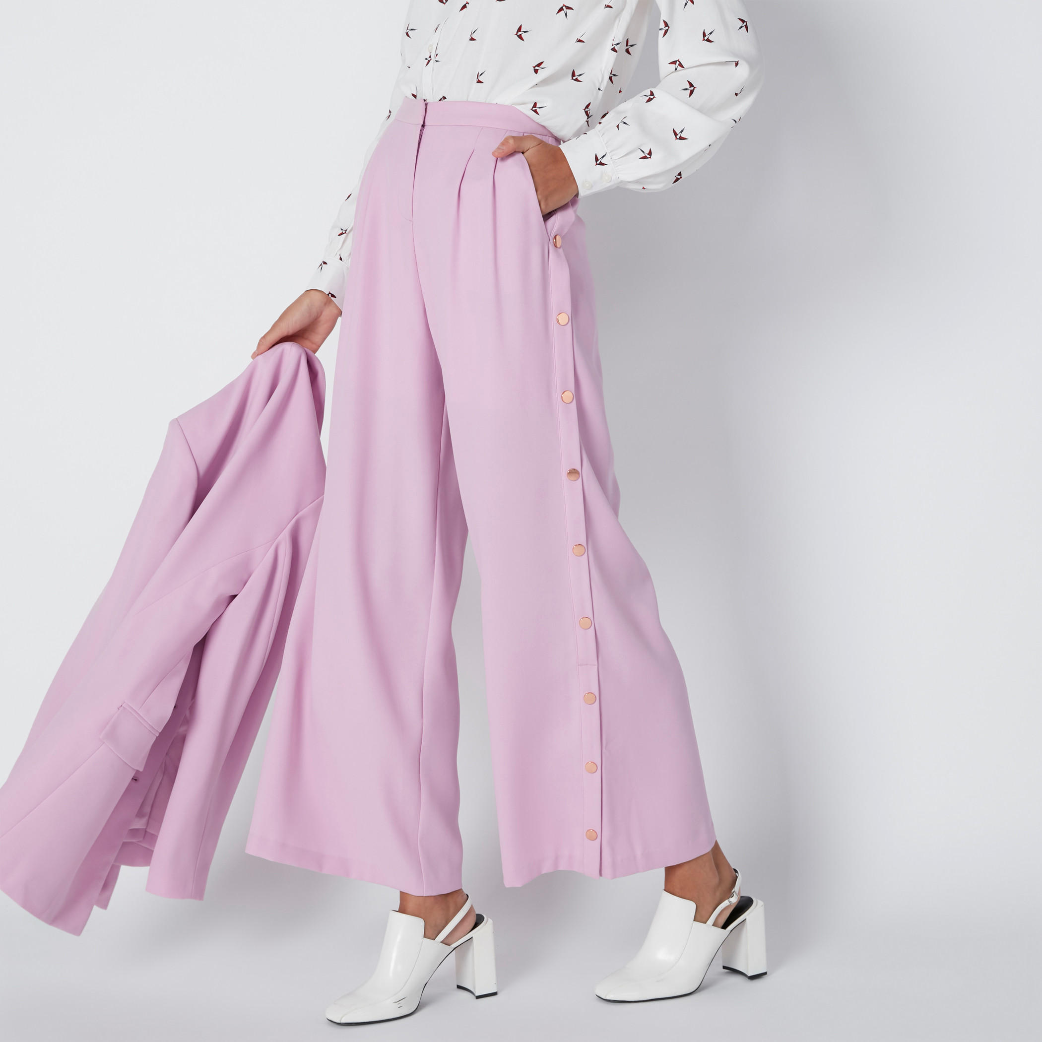 بنطال بالازو بخصر مرتفع وجيوب من إيل-women-clothing-bottoms-trousers-image-3