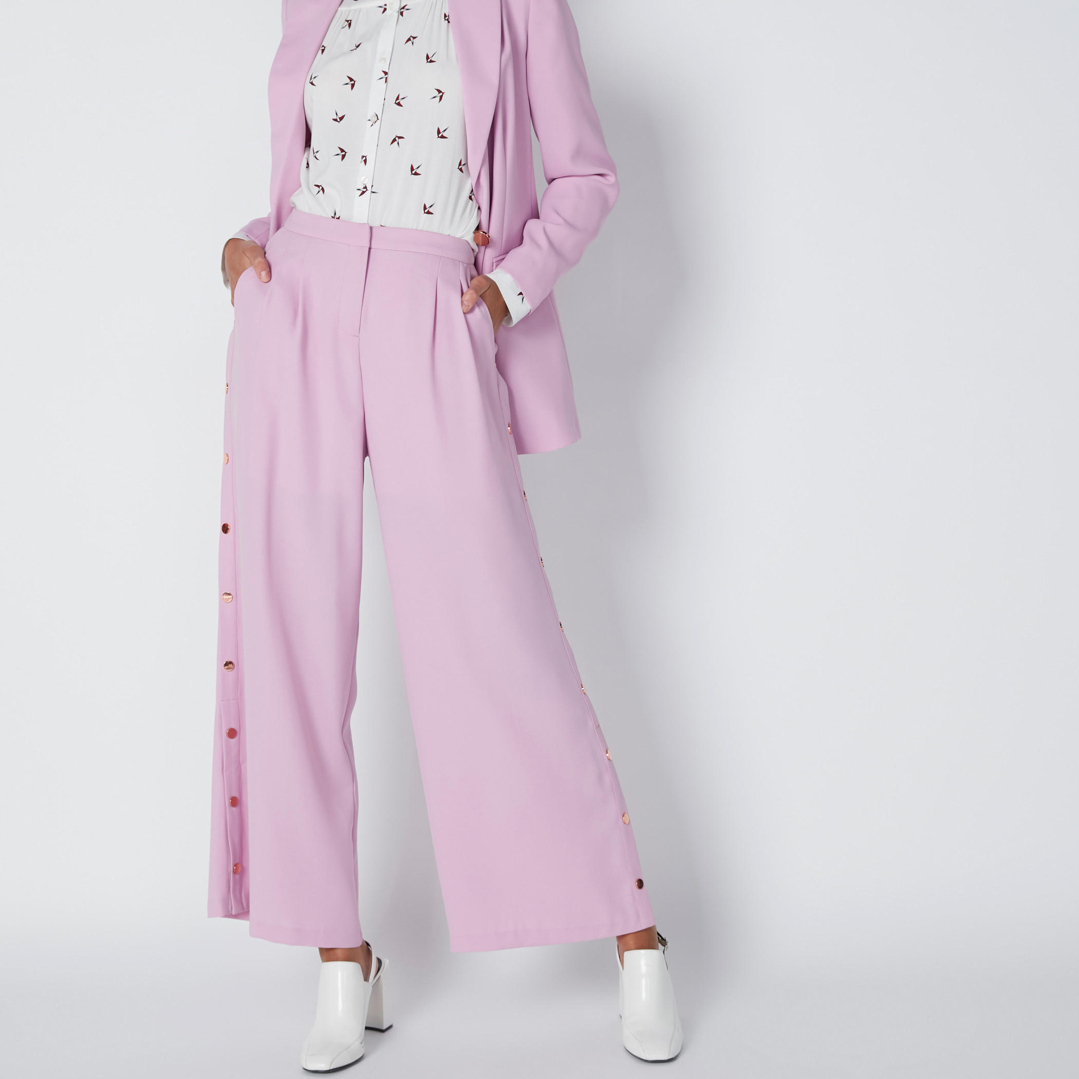 بنطال بالازو بخصر مرتفع وجيوب من إيل-women-clothing-bottoms-trousers-image-4