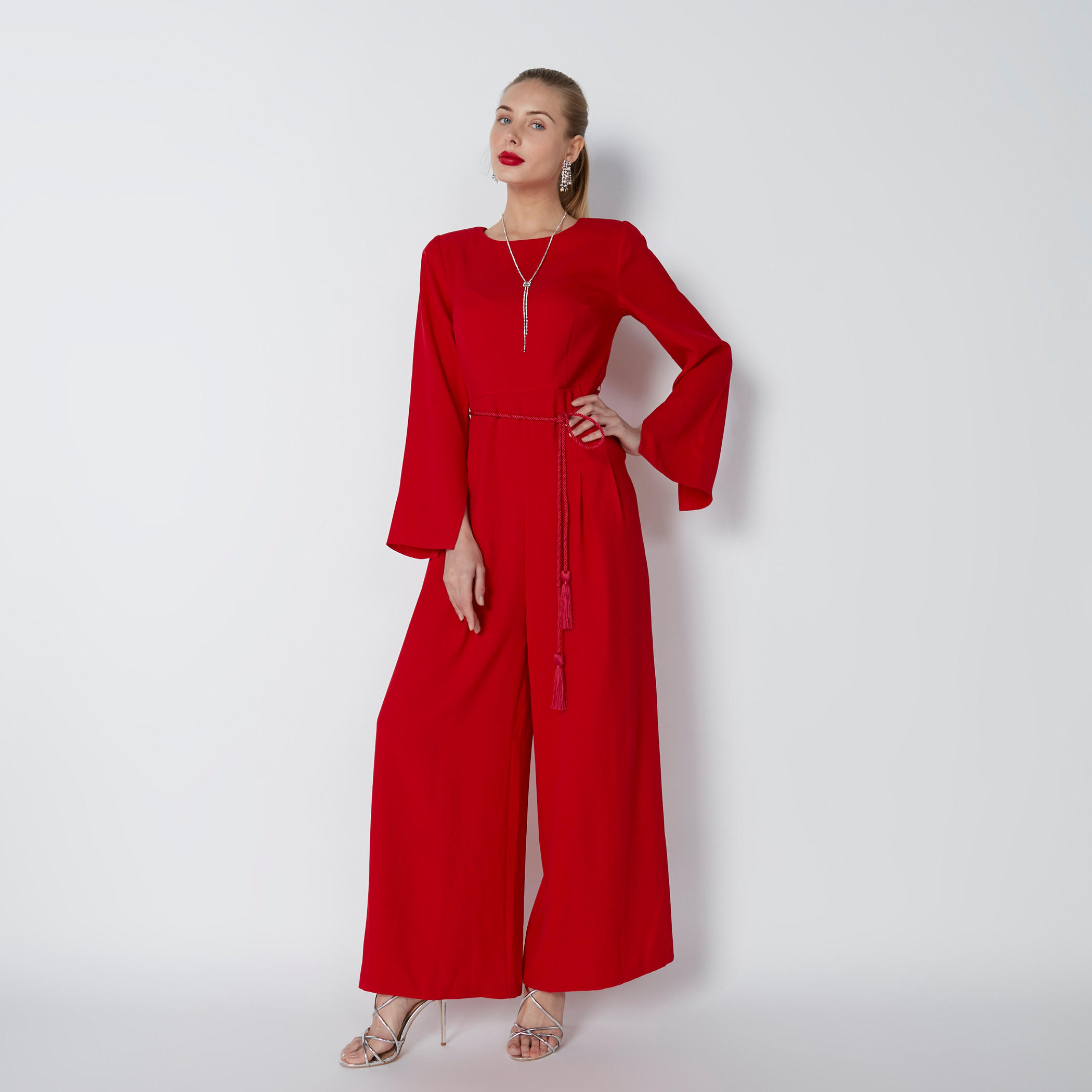 أفرول بياقة مستديرة وأكمام طويلة وجيوب من إيل-women-clothing-jumpsuits-image-1