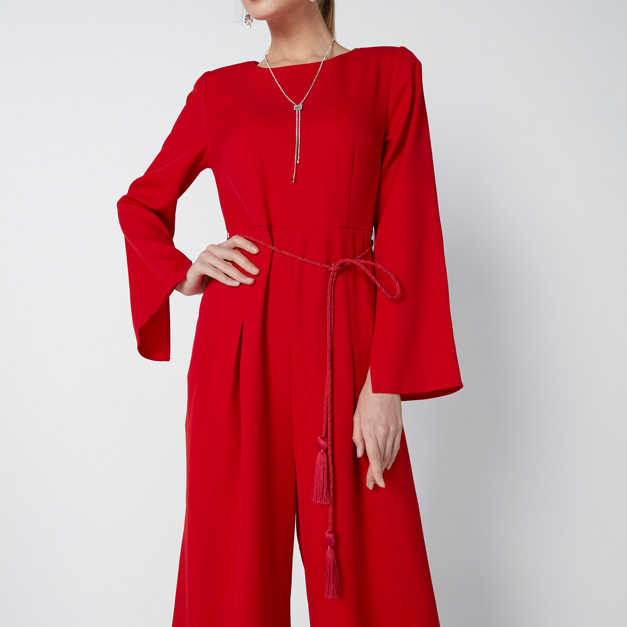 أفرول بياقة مستديرة وأكمام طويلة وجيوب من إيل-women-clothing-jumpsuits-image-6