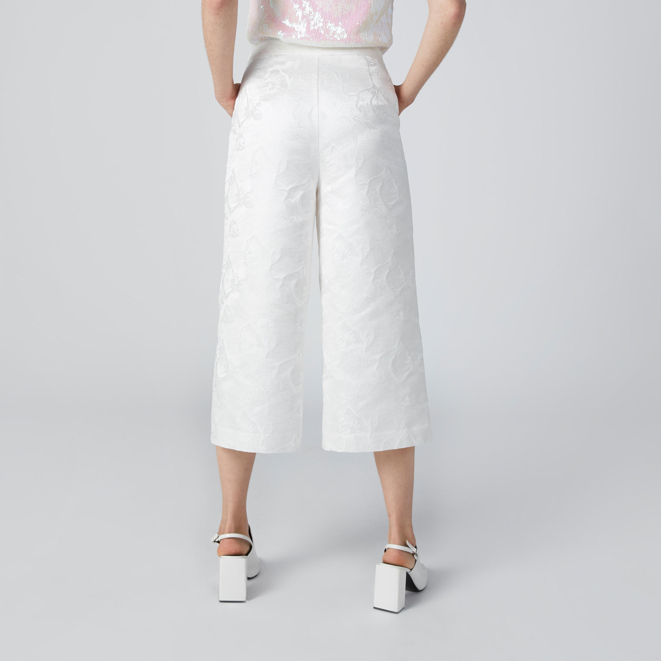 بنطال واسع الساقين جاكارد بخصر مطّاطي من إيل-women-clothing-bottoms-trousers-image-2