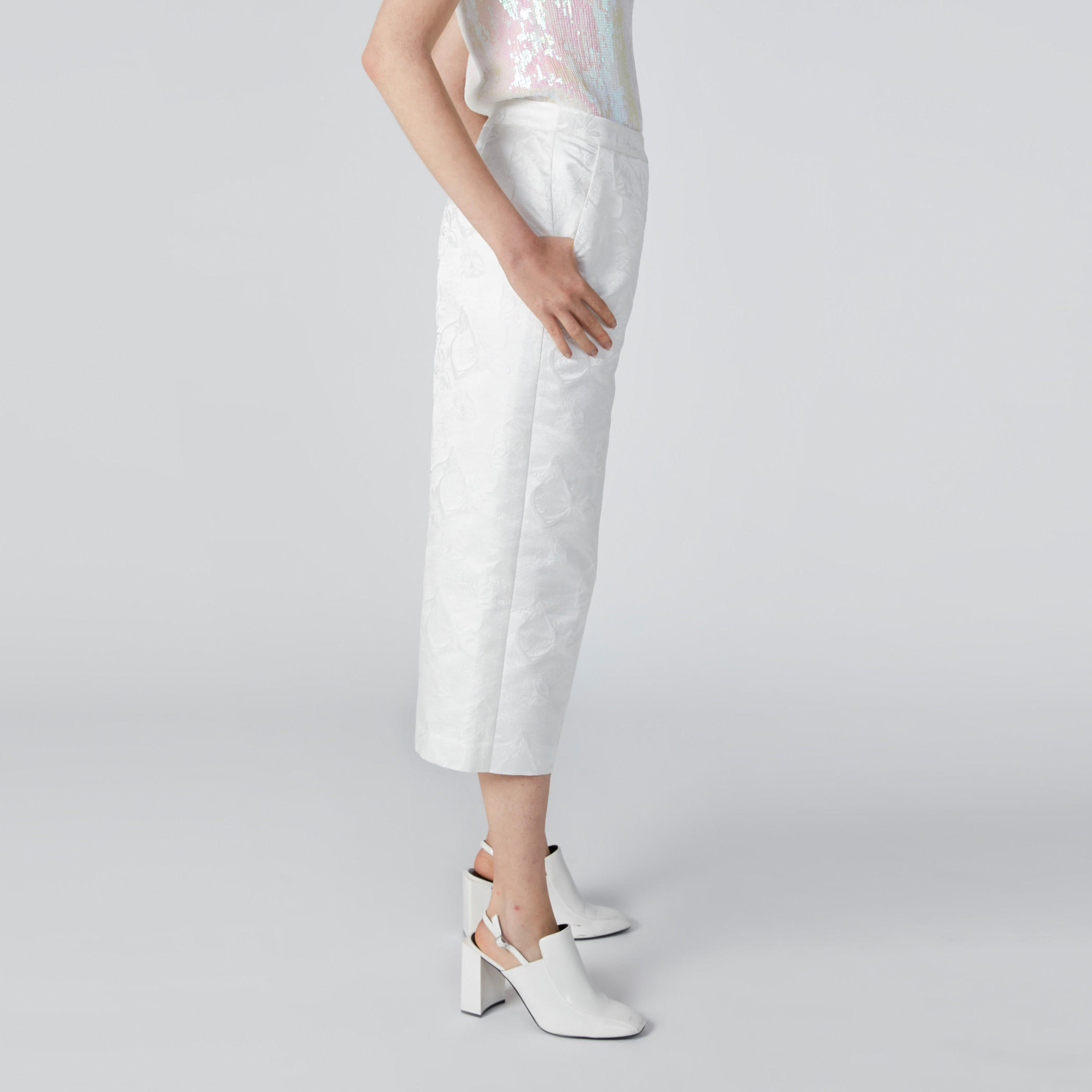 بنطال واسع الساقين جاكارد بخصر مطّاطي من إيل-women-clothing-bottoms-trousers-image-4