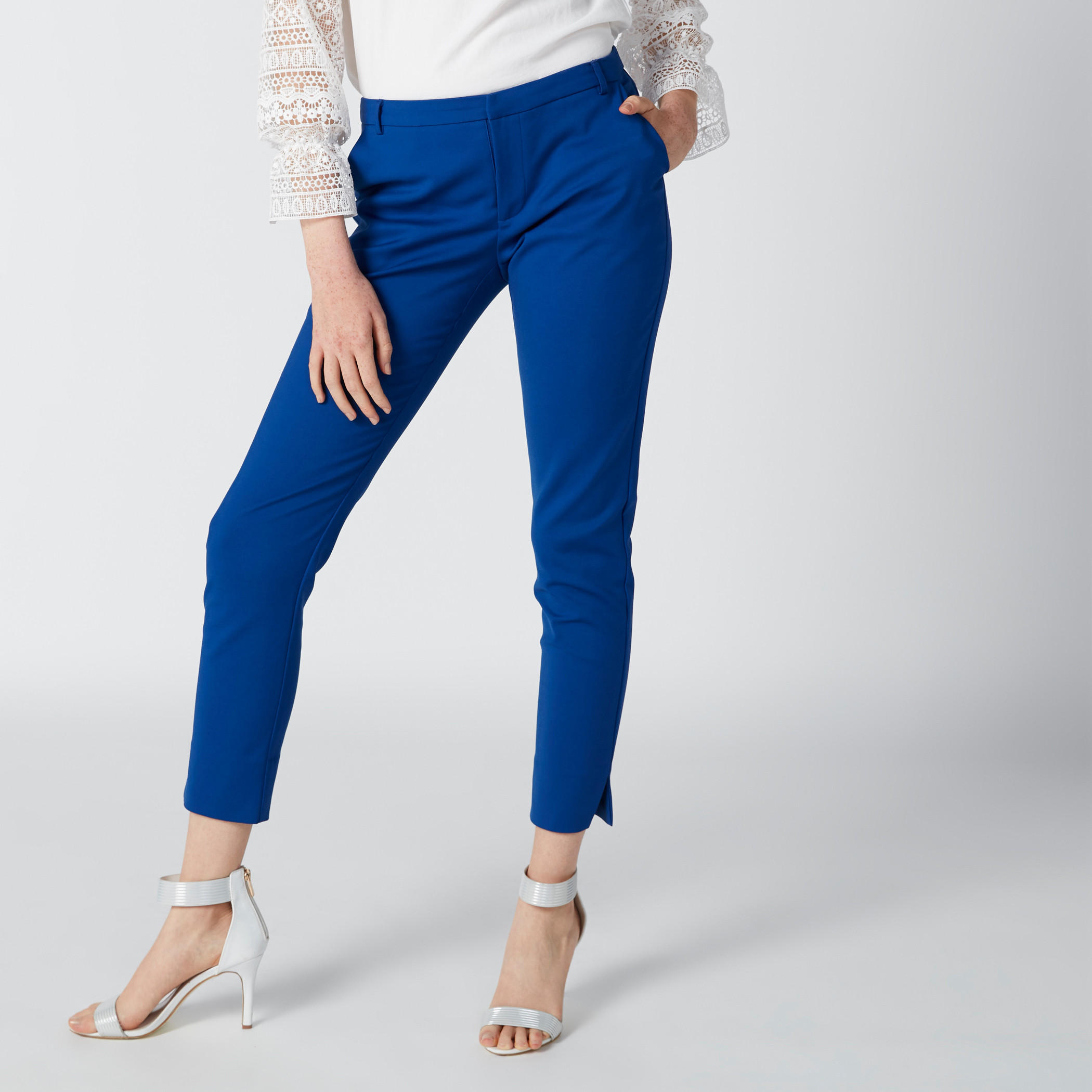 بنطال خصر عالي بقصّة عادية وجيوب من إيل-women-clothing-bottoms-trousers-image-1