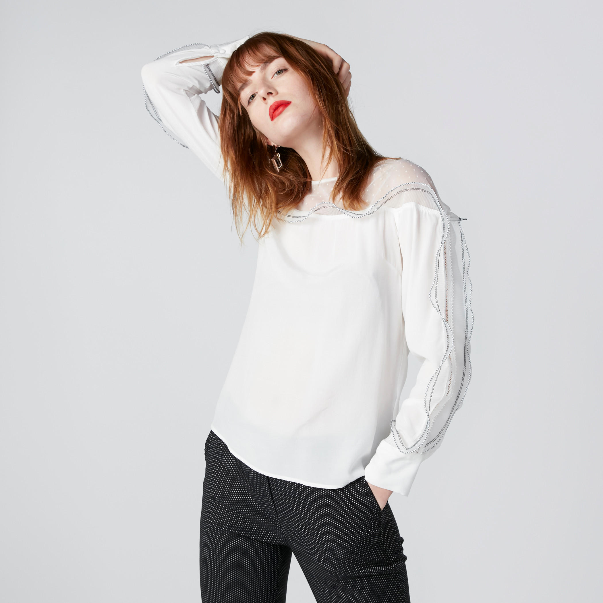 بلوزة بأكمام طويلة وتفاصيل كشكش من إيل-women-clothing-shirtsandblouses-blouses-image-3
