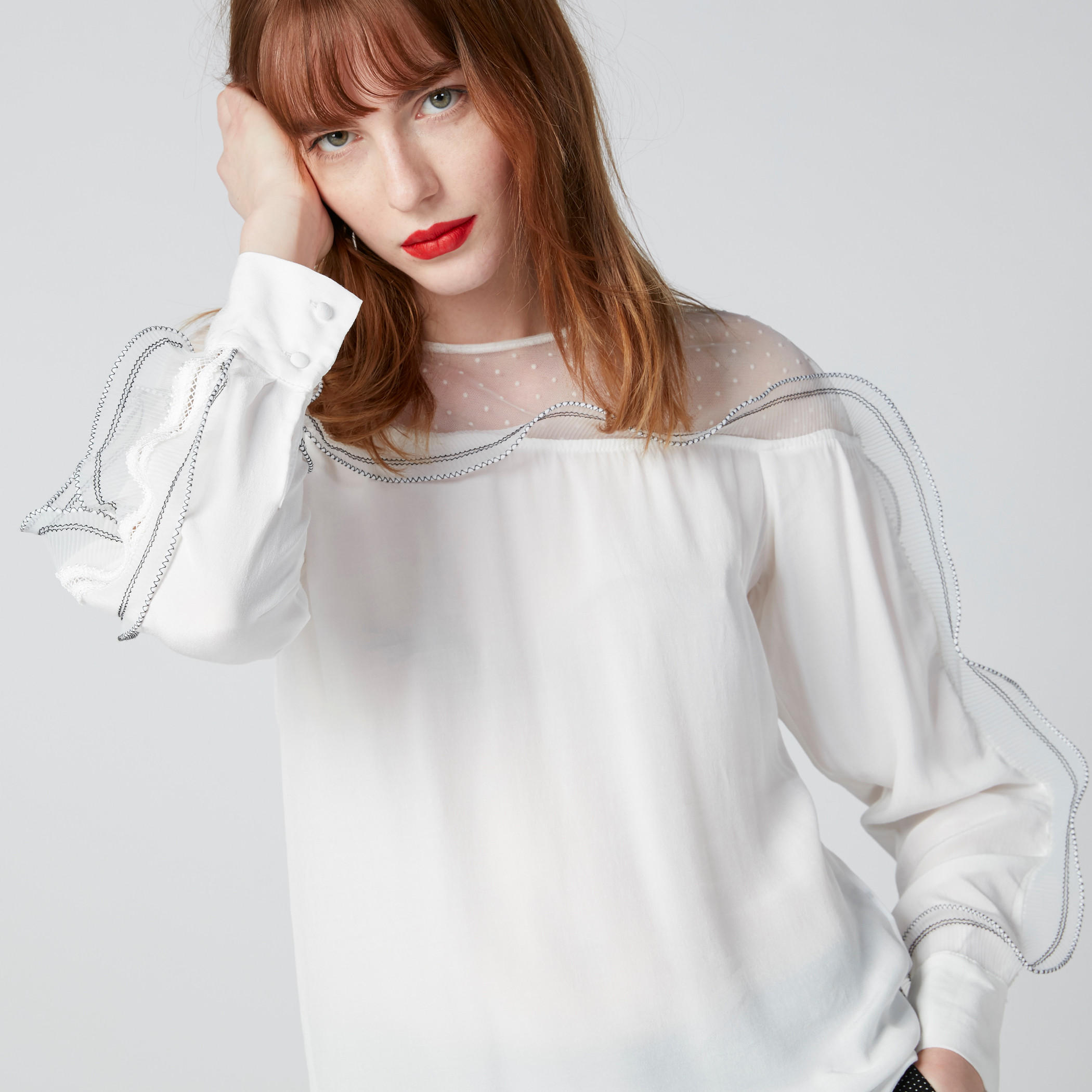 بلوزة بأكمام طويلة وتفاصيل كشكش من إيل-women-clothing-shirtsandblouses-blouses-image-5