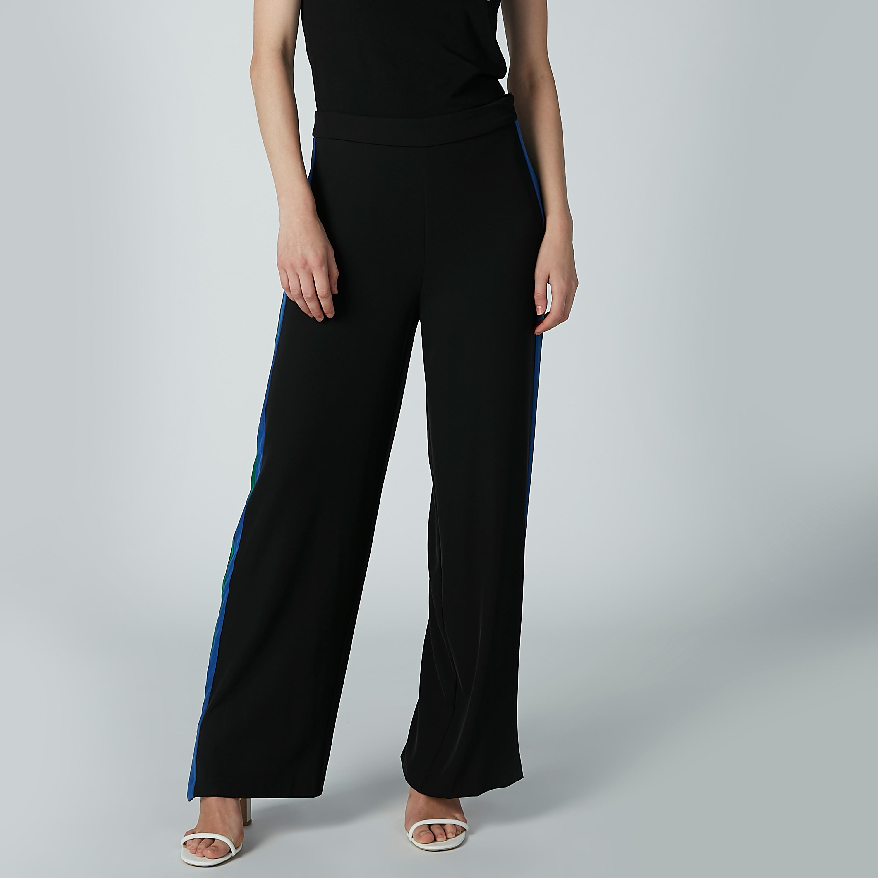 بنطال بلازو بفتحة جانبية وشريطة إيل-women-clothing-bottoms-trousers-image-1