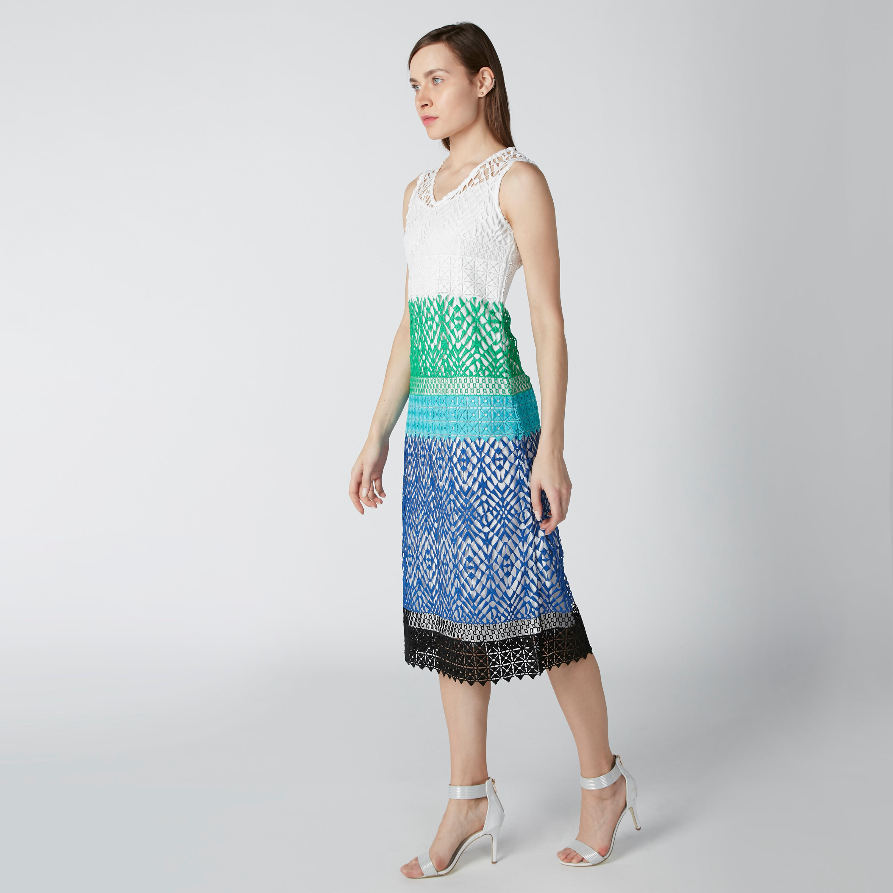 فستان إيه لاين متوسط الطول دون أكمام بتفاصيل دانتيل من إيل-women-clothing-dresses-image-1