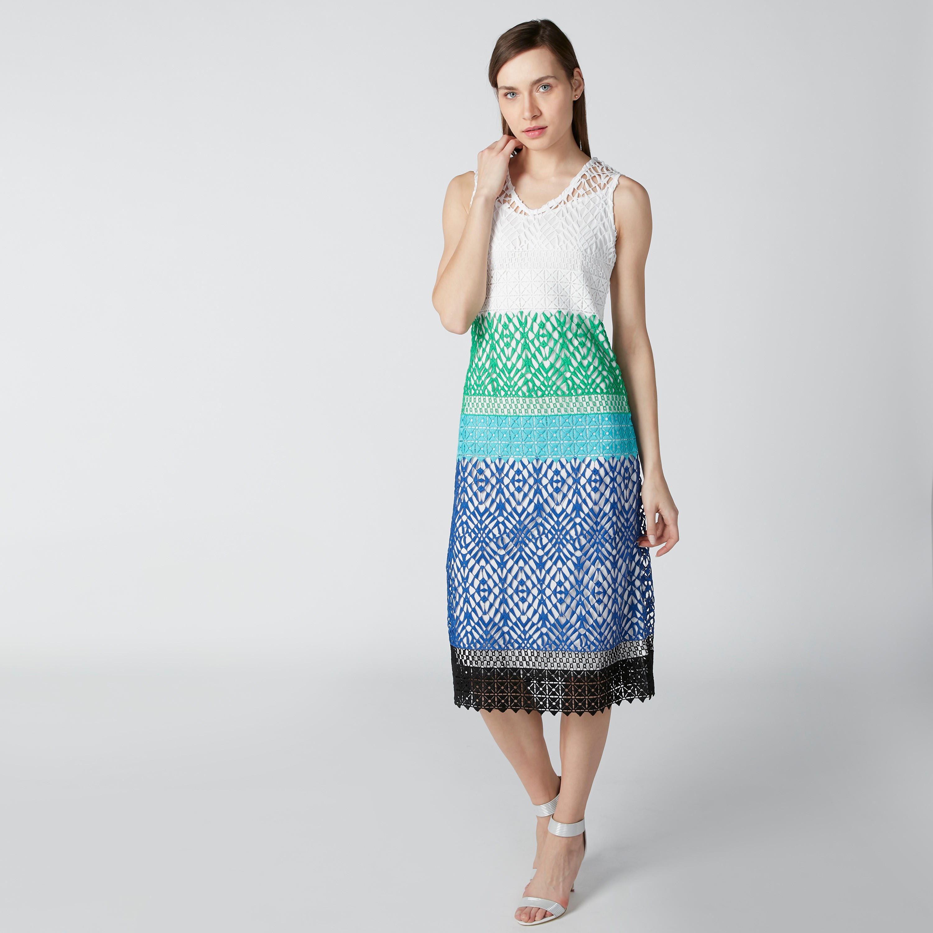 فستان إيه لاين متوسط الطول دون أكمام بتفاصيل دانتيل من إيل-women-clothing-dresses-image-3