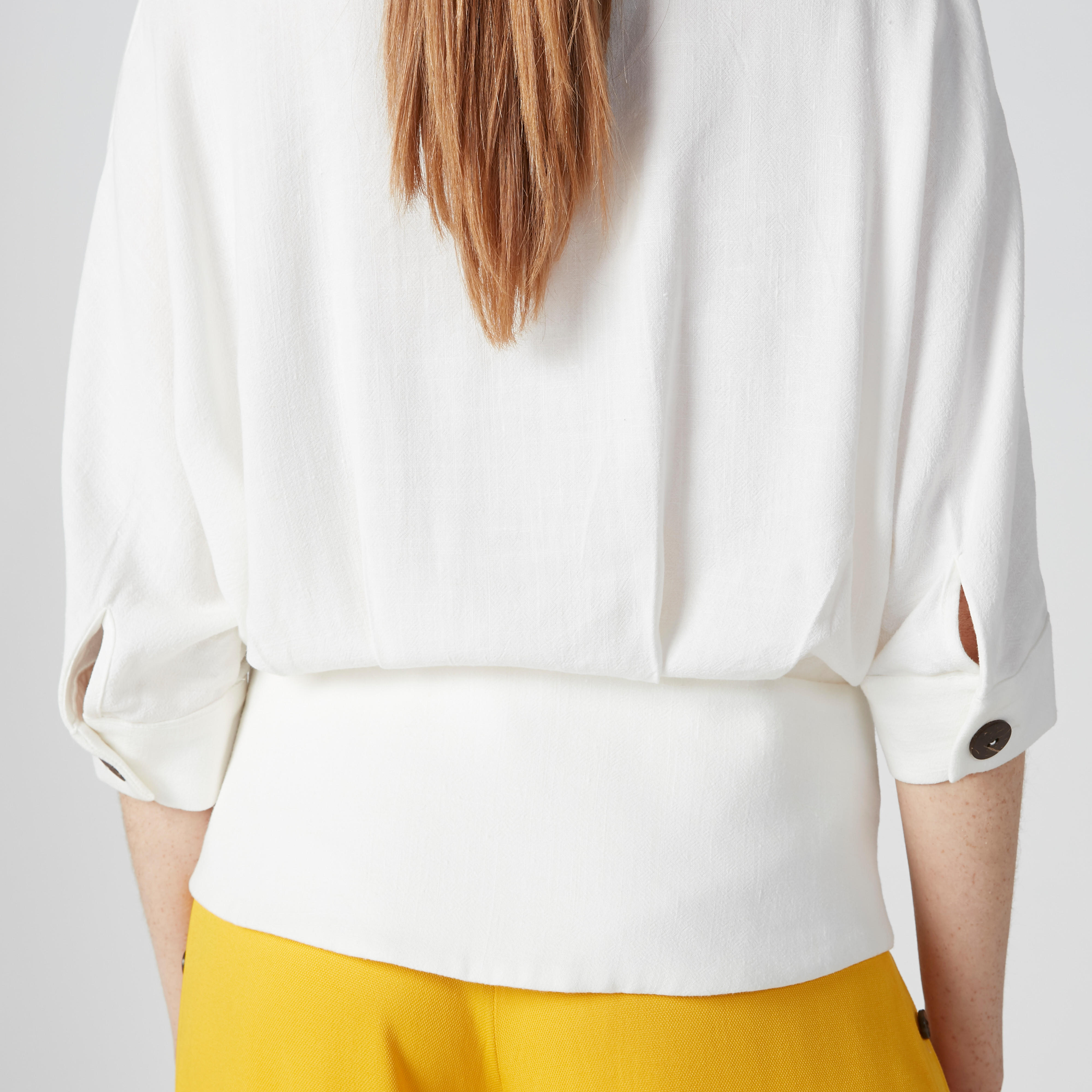 بلوزة بياقة عاديّة وأكمام 3/4 وأزرار من إيل-women-clothing-shirtsandblouses-blouses-image-1