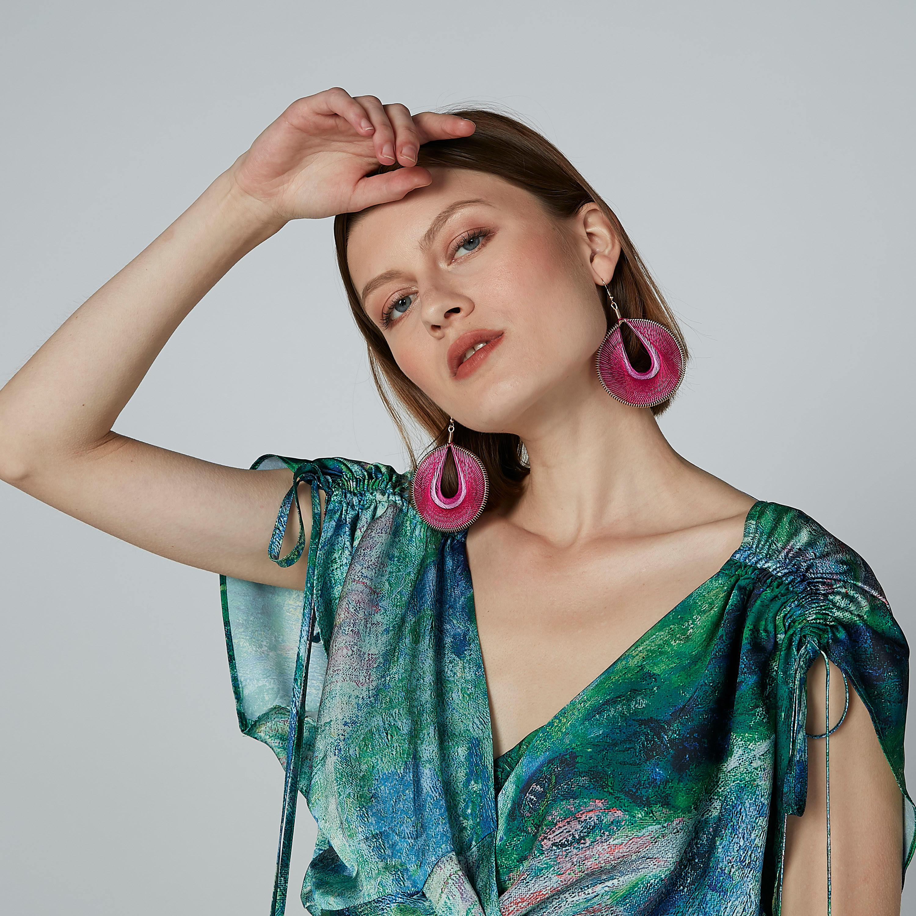 فستان إيه لاين متوسط الطول بدرزات وطبعات من إيل-women-clothing-dresses-image-1