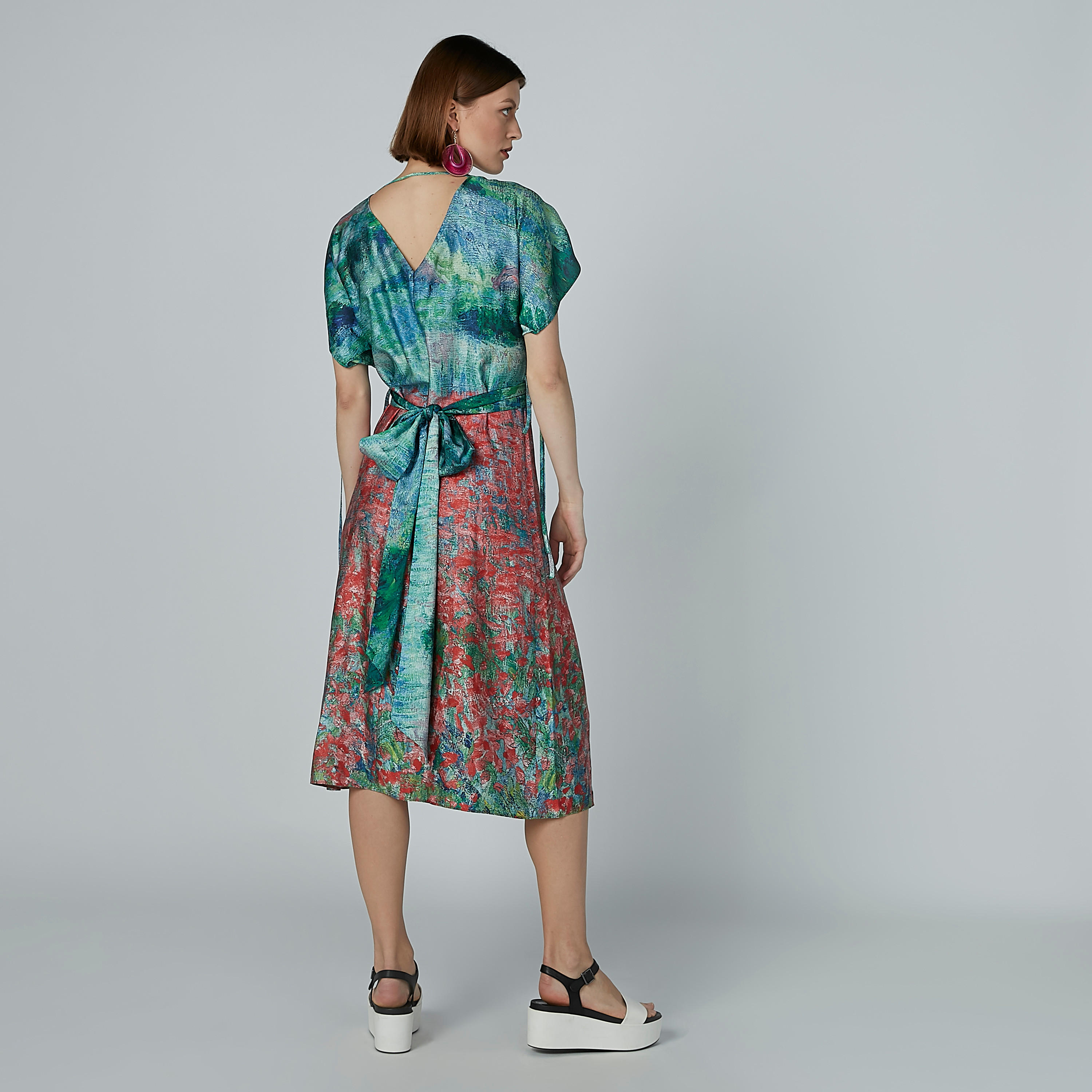 فستان إيه لاين متوسط الطول بدرزات وطبعات من إيل-women-clothing-dresses-image-3