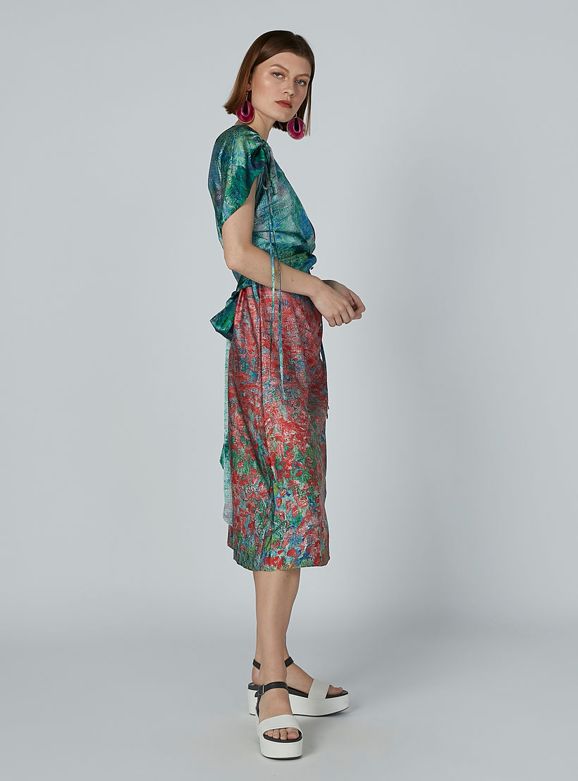 فستان إيه لاين متوسط الطول بدرزات وطبعات من إيل-women-clothing-dresses-image-4