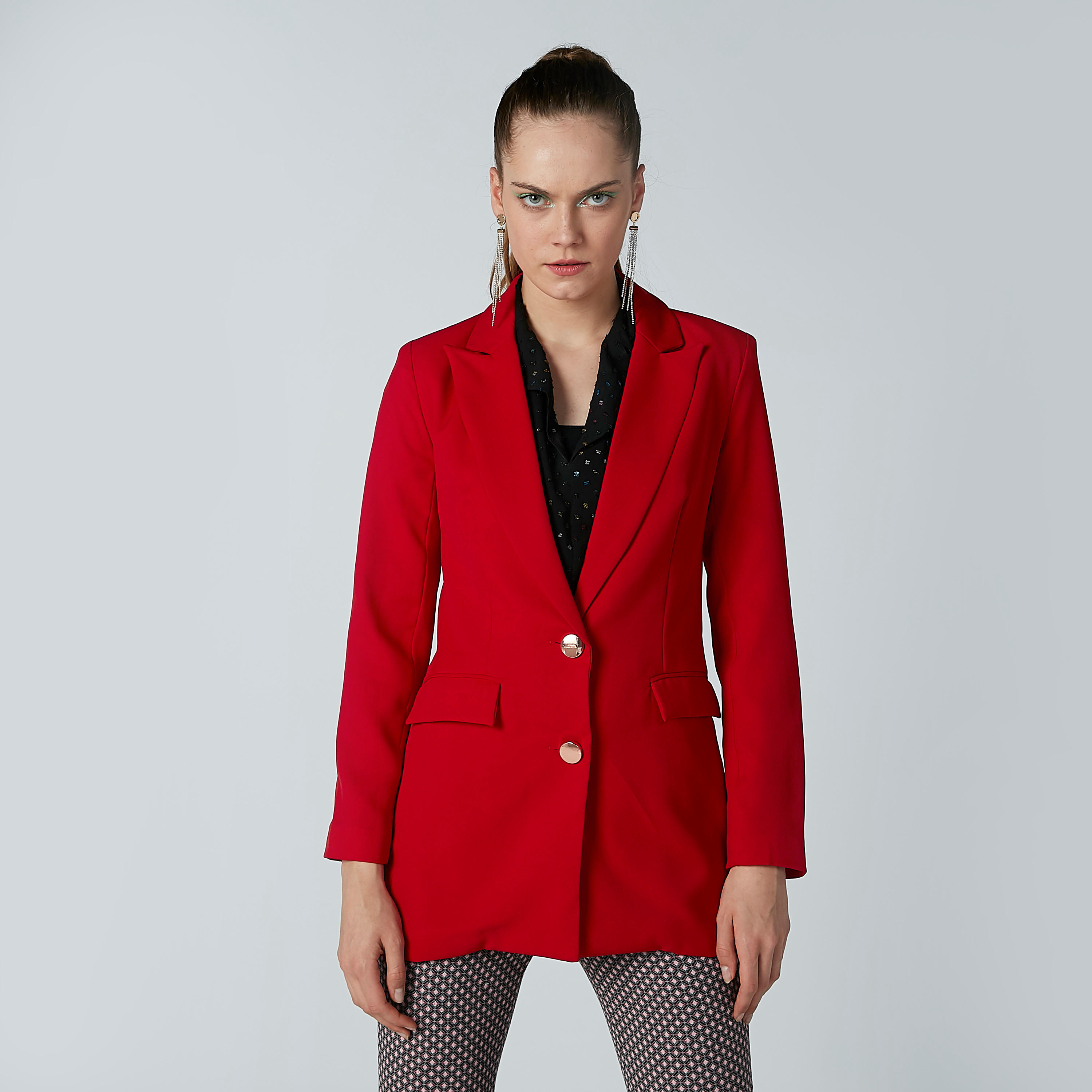 بليزر سادة بأكمام طويلة من إيل-women-clothing-coatsandjackets-blazers-image-2