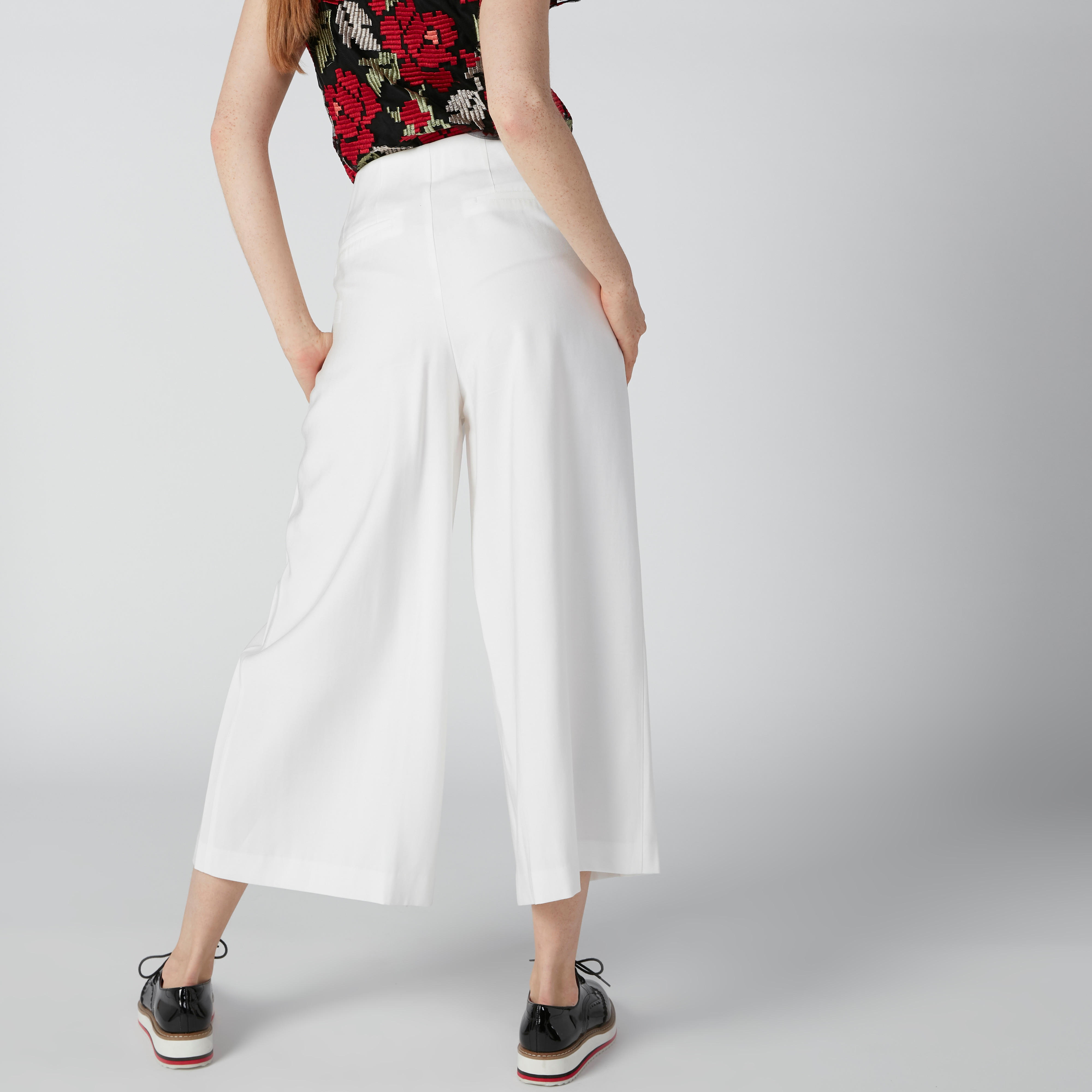 بنطال واسع الساقين بخصر متوسط الارتفاع وجيوب من إيل-women-clothing-bottoms-trousers-image-3