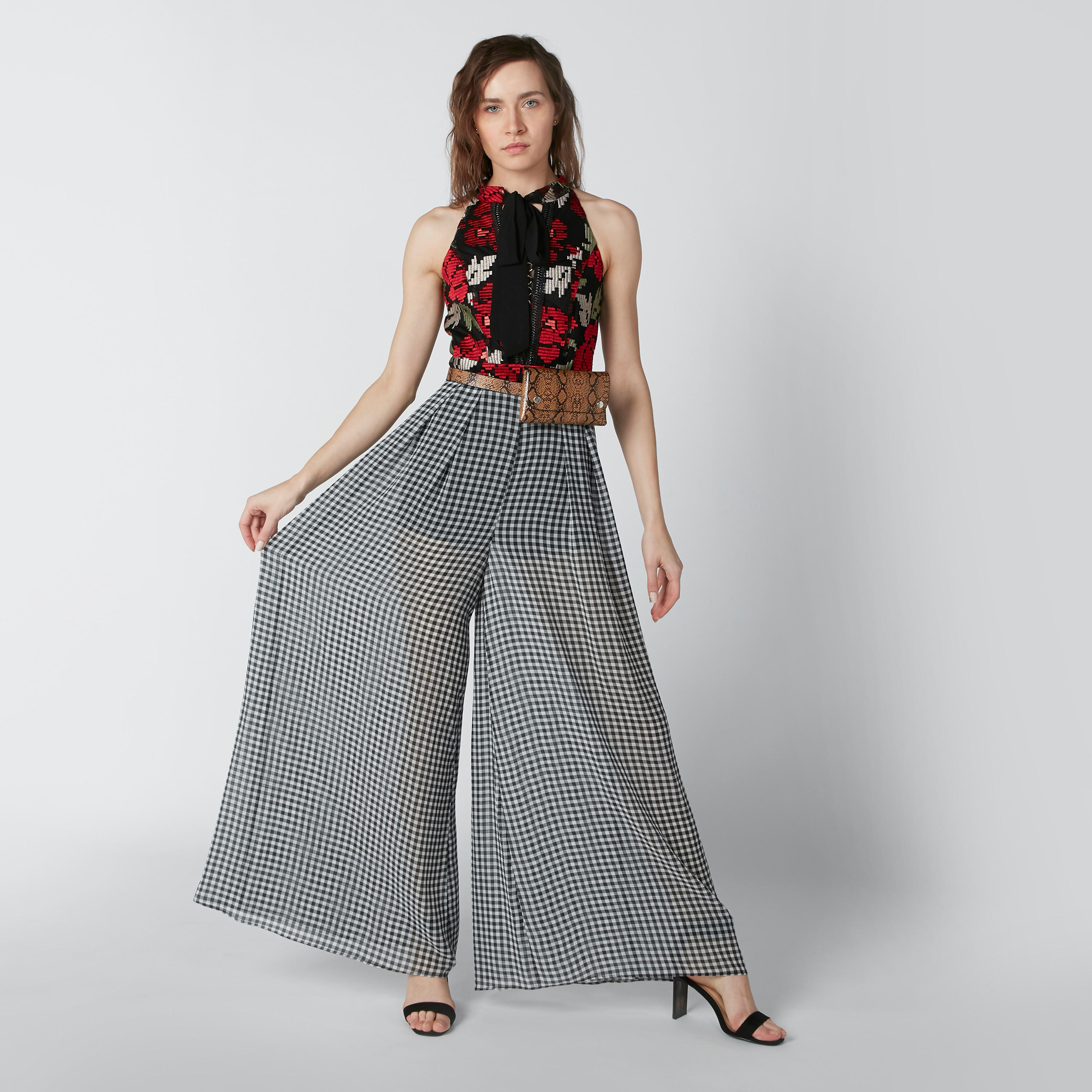 أفرول كاروهات مطرّز بحلقات من إيل-women-clothing-jumpsuits-image-3