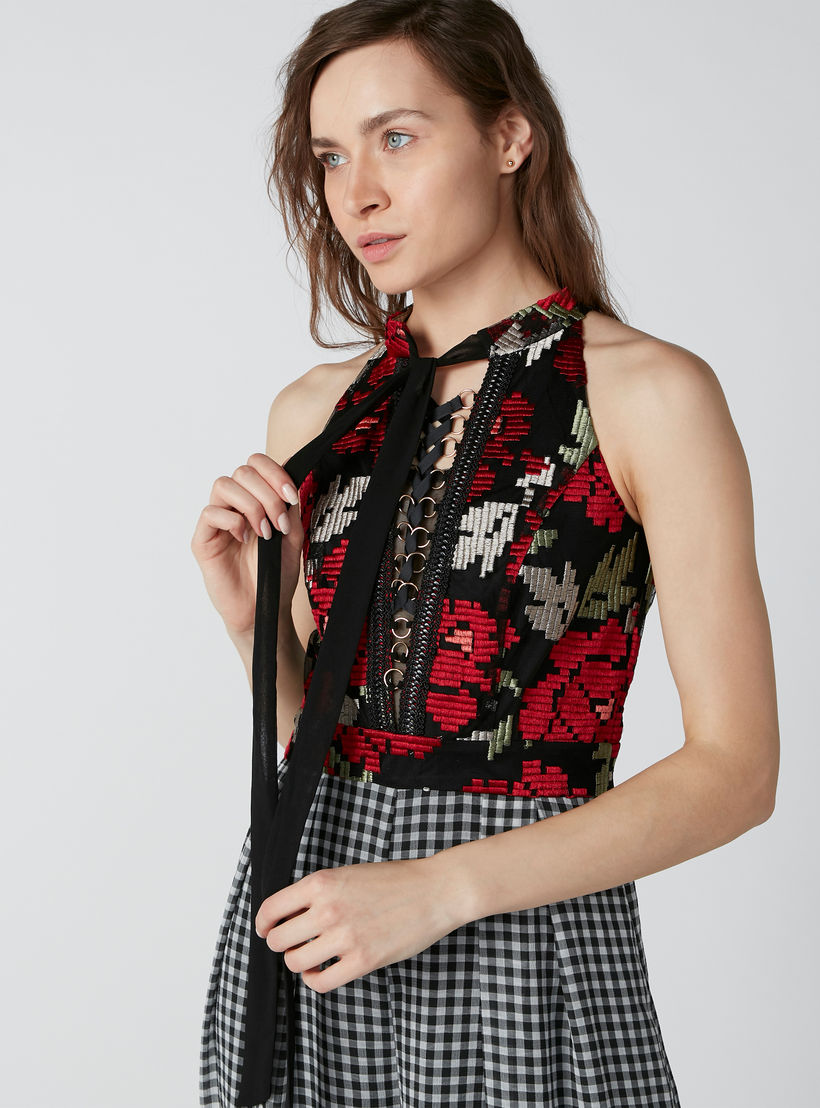 أفرول كاروهات مطرّز بحلقات من إيل-women-clothing-jumpsuits-image-5