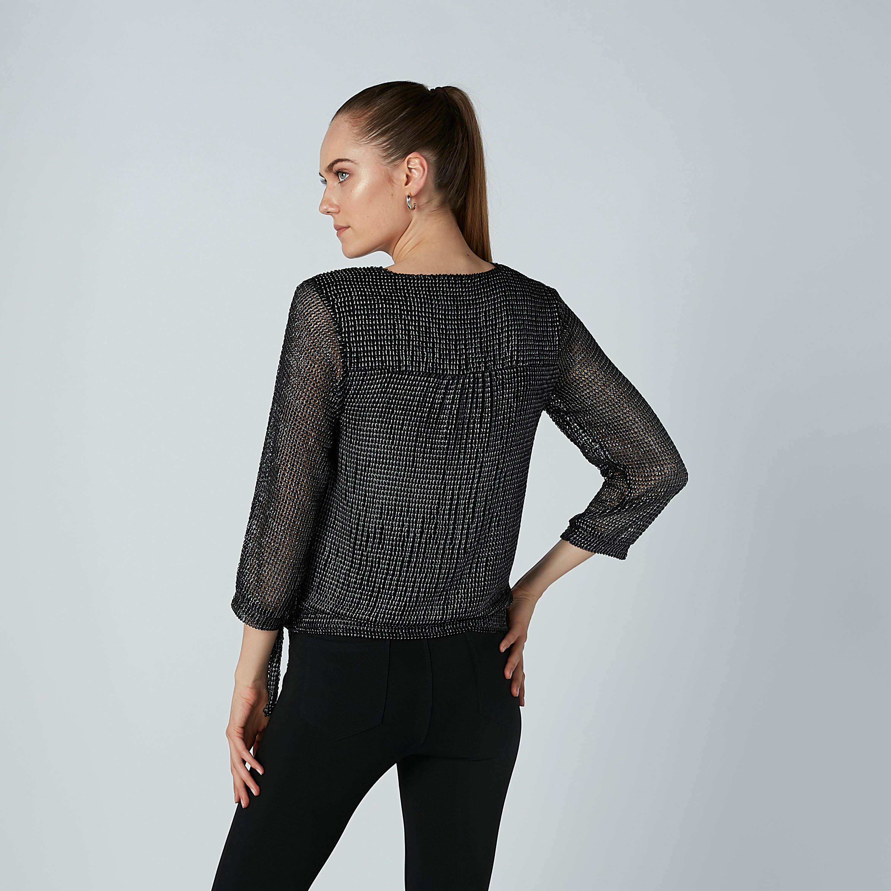 بلوزة بياقة V ورباط من إيل-women-clothing-shirtsandblouses-blouses-image-5
