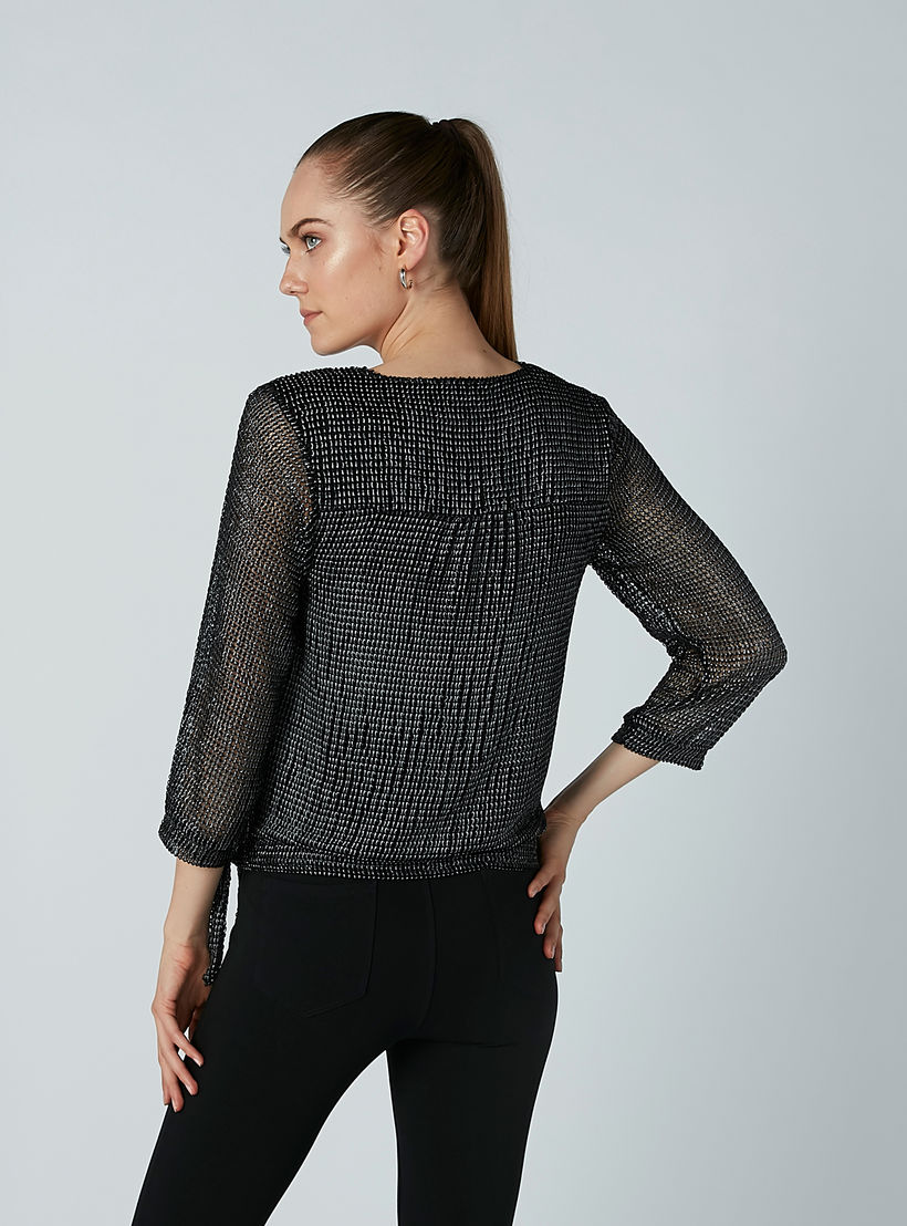 بلوزة بياقة V ورباط من إيل-women-clothing-shirtsandblouses-blouses-image-5