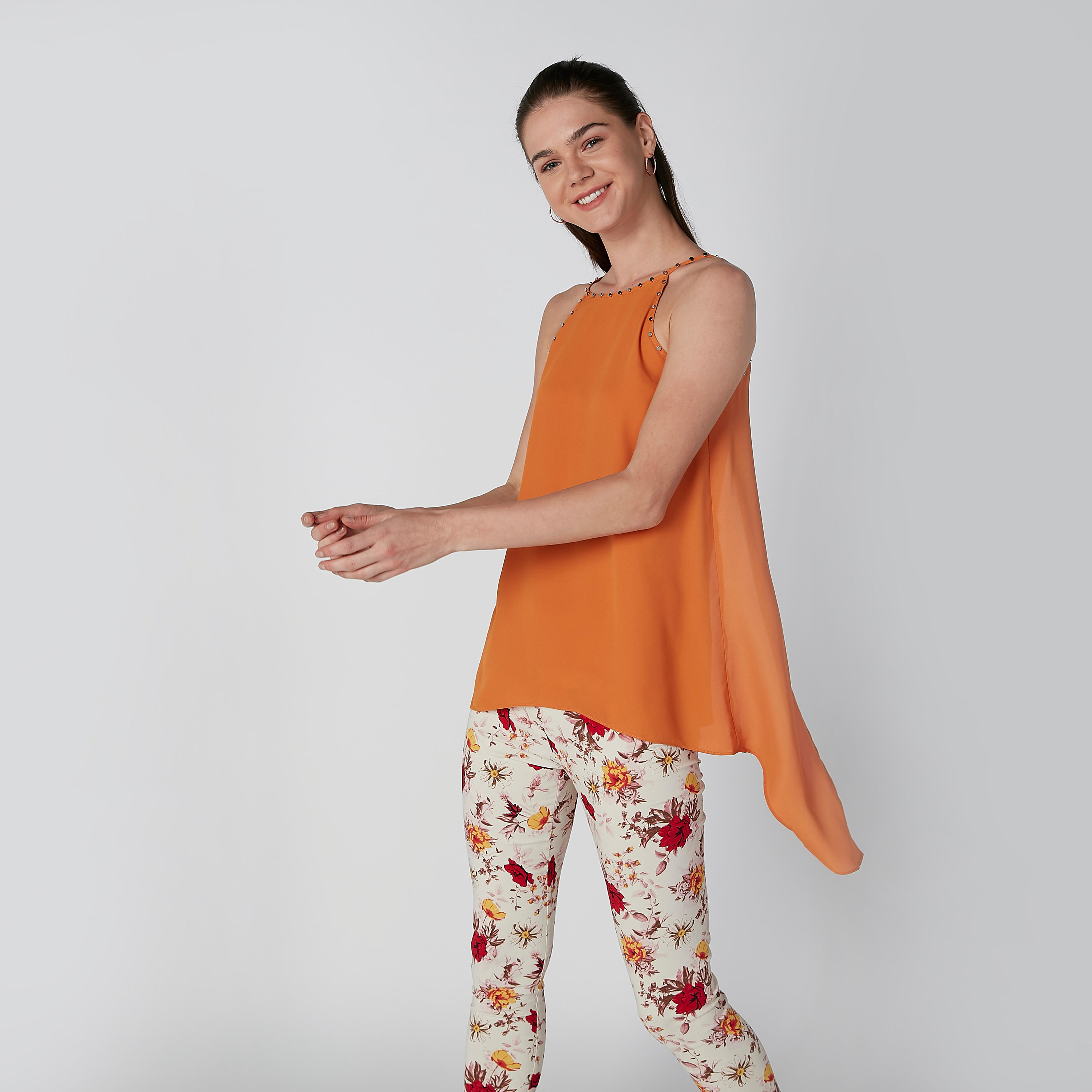 ELLE Solid Studded Detail Top with Asymmetric Hem and Straps-women-clothing-shirtsandblouses-blouses-image-4