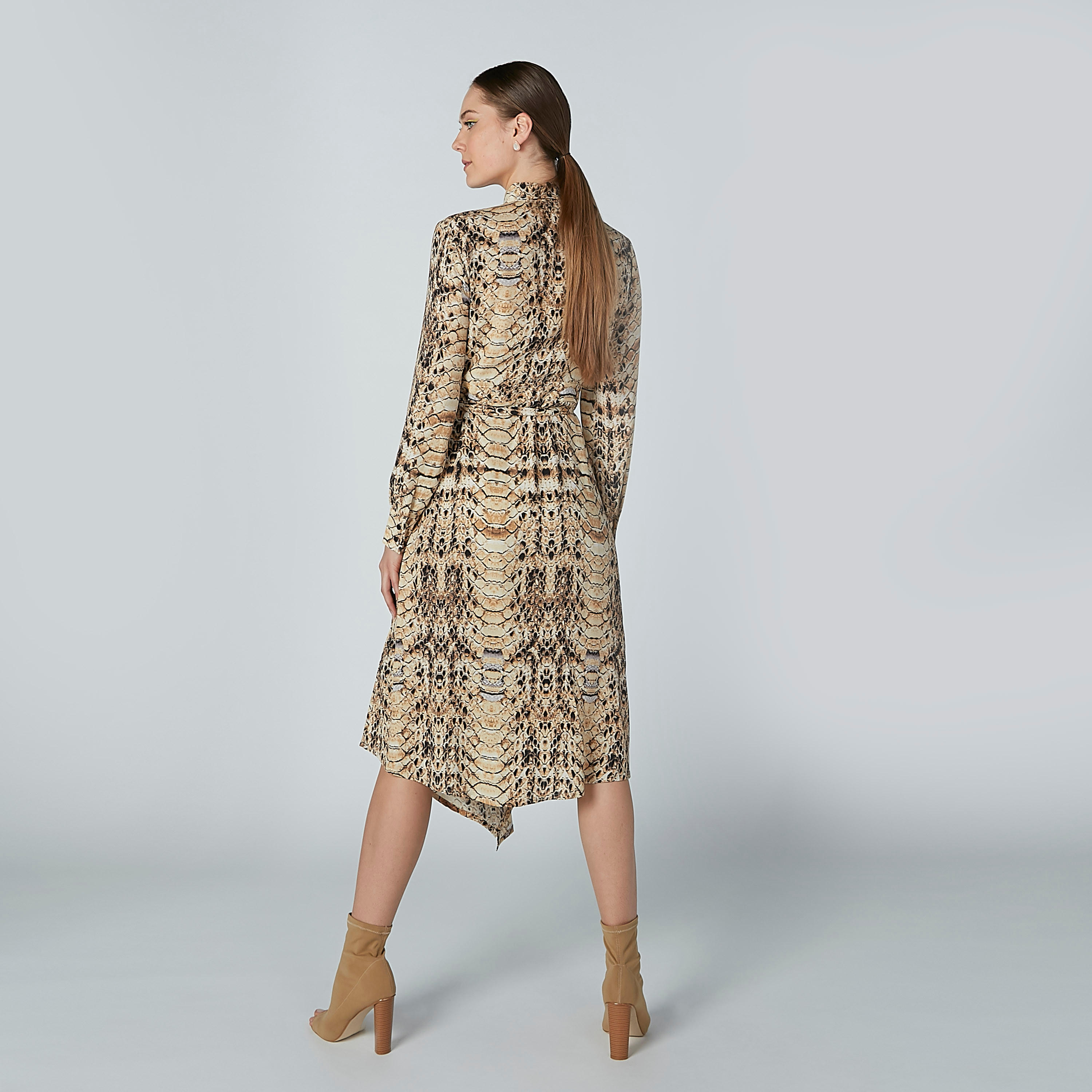 فستان قميص بأكمام طويلة وطبعات حيوانات من إيل-women-clothing-dresses-image-4