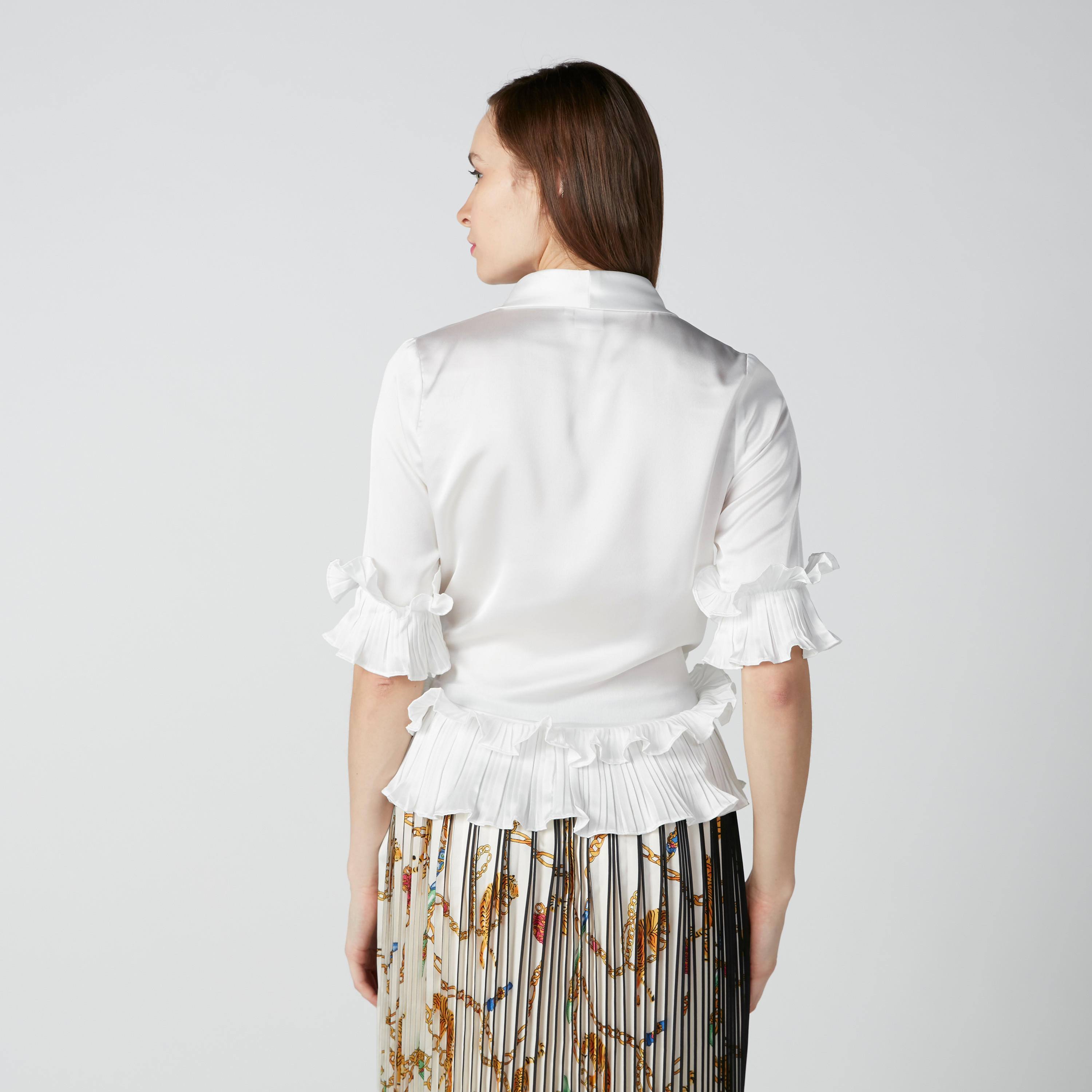 ELLE Ruffle Detail Top with Shawl Neck and Tie Up-women-clothing-shirtsandblouses-blouses-image-2