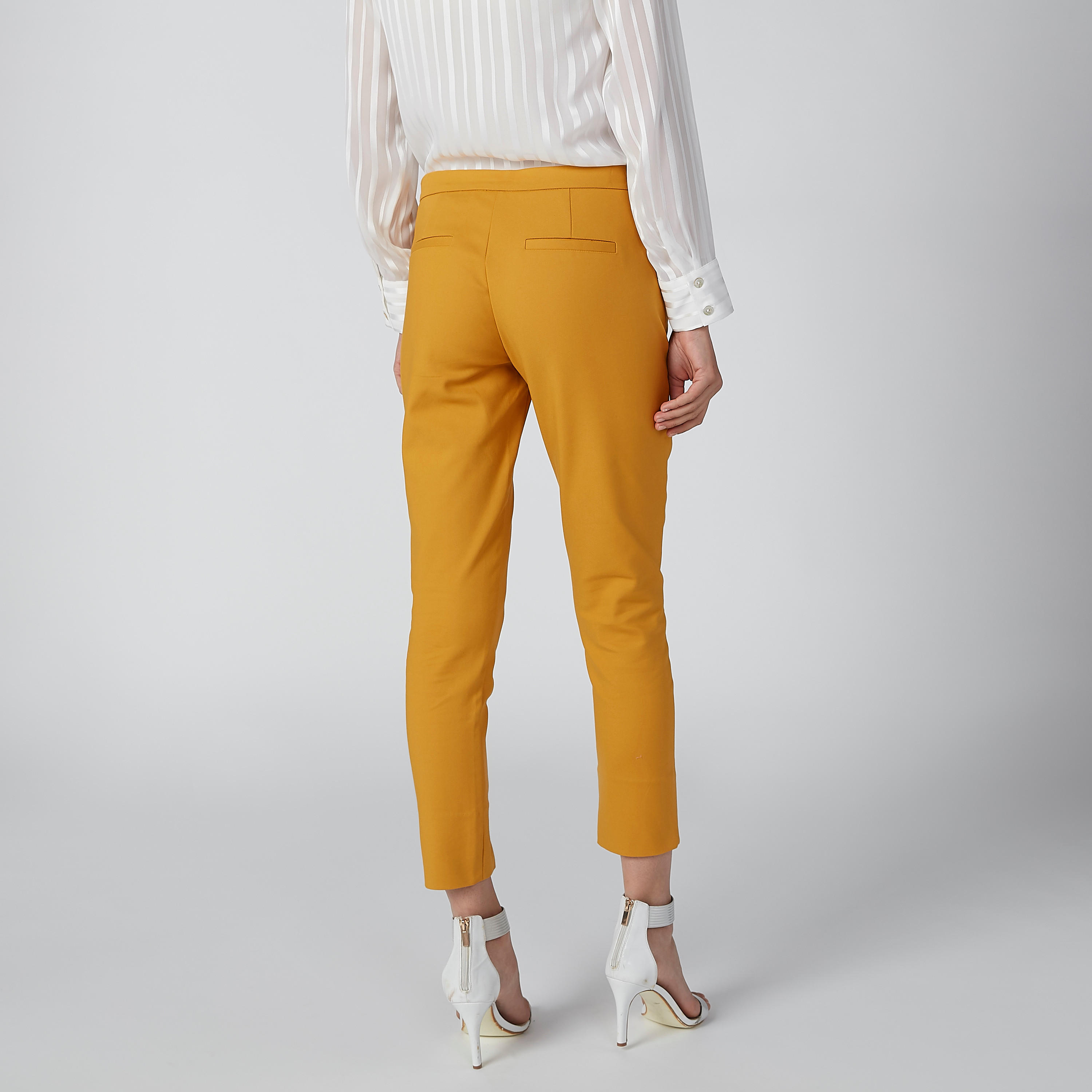 ELLE Plain Trousers with Slit Detail-women-clothing-bottoms-trousers-image-2