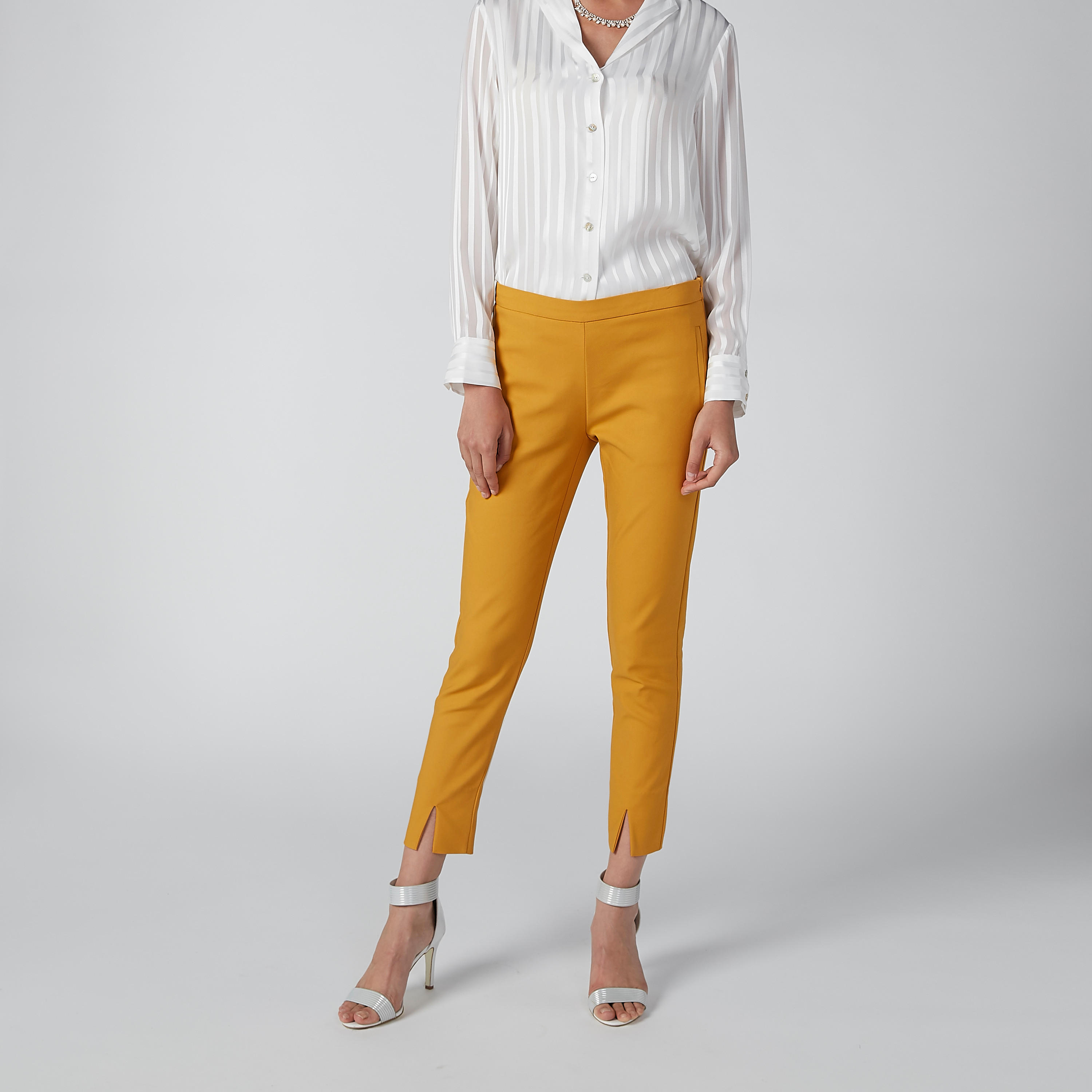 ELLE Plain Trousers with Slit Detail-women-clothing-bottoms-trousers-image-3