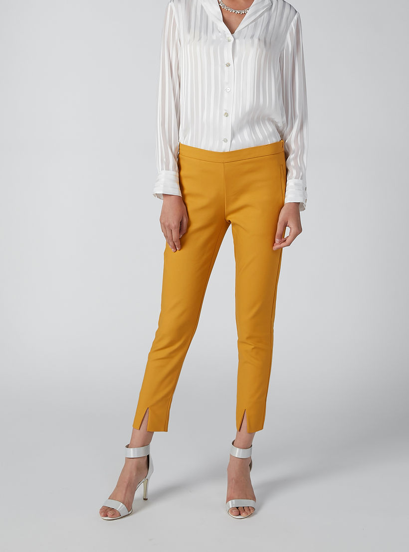 ELLE Plain Trousers with Slit Detail-women-clothing-bottoms-trousers-image-3