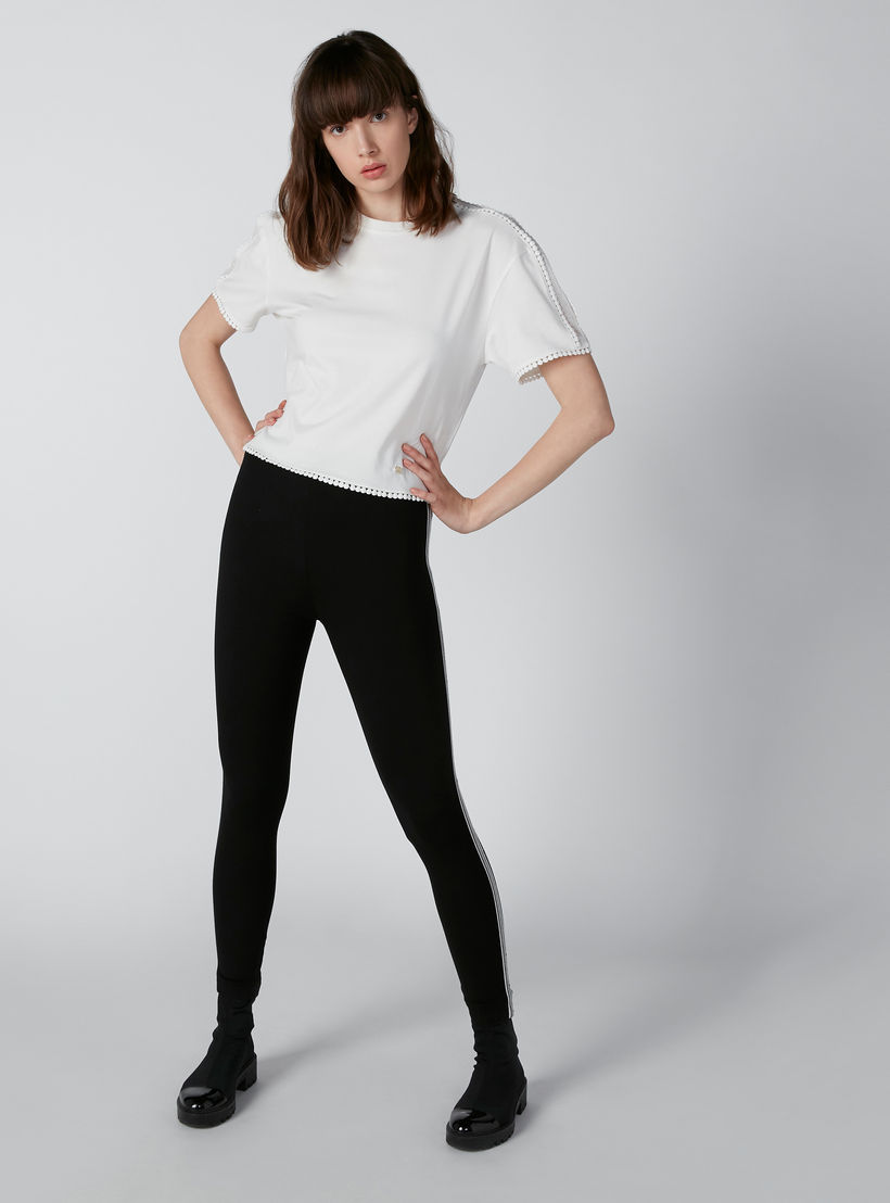 ELLE Plain Top with Pom-Pom Detail-women-clothing-tshirts-image-1