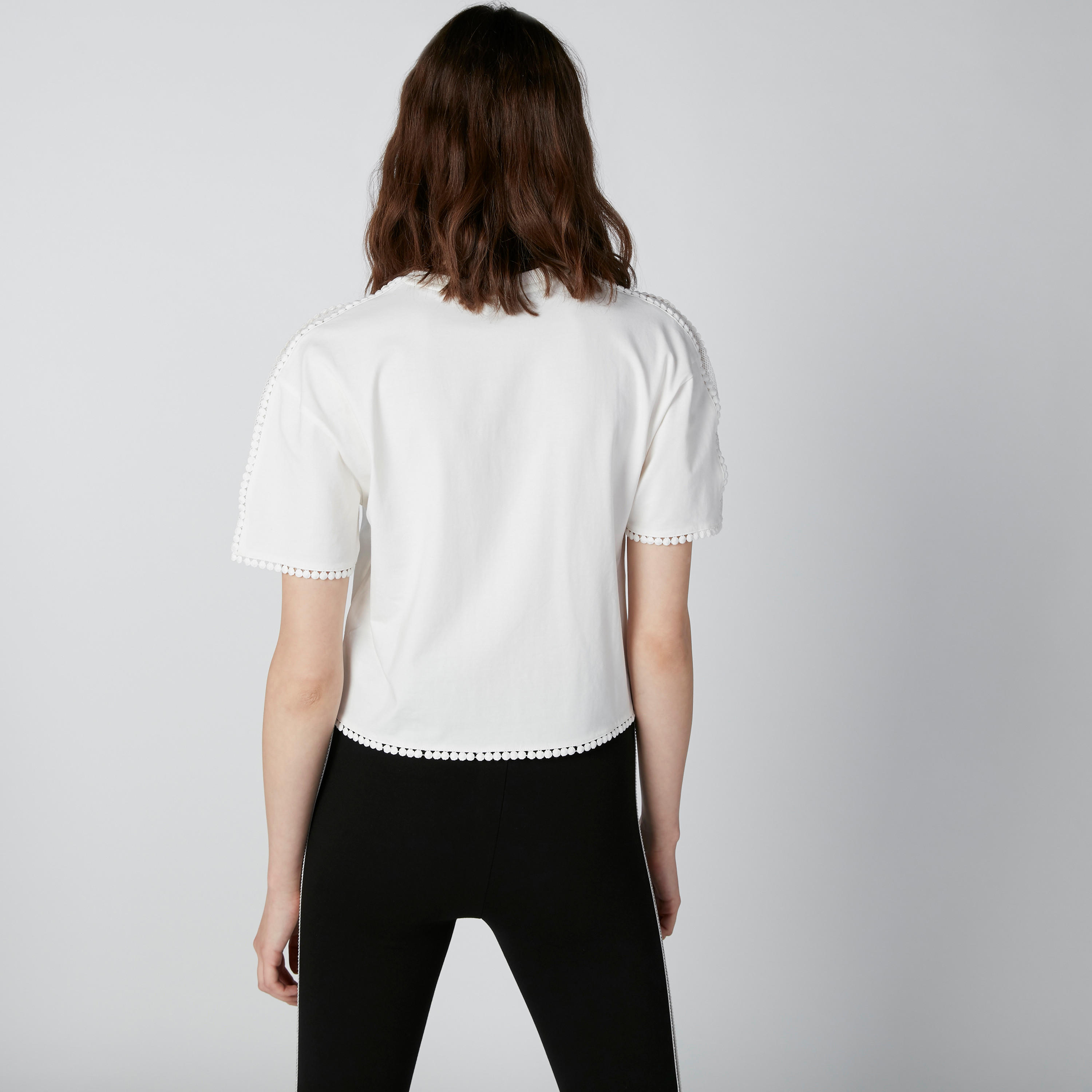 ELLE Plain Top with Pom-Pom Detail-women-clothing-tshirts-image-2