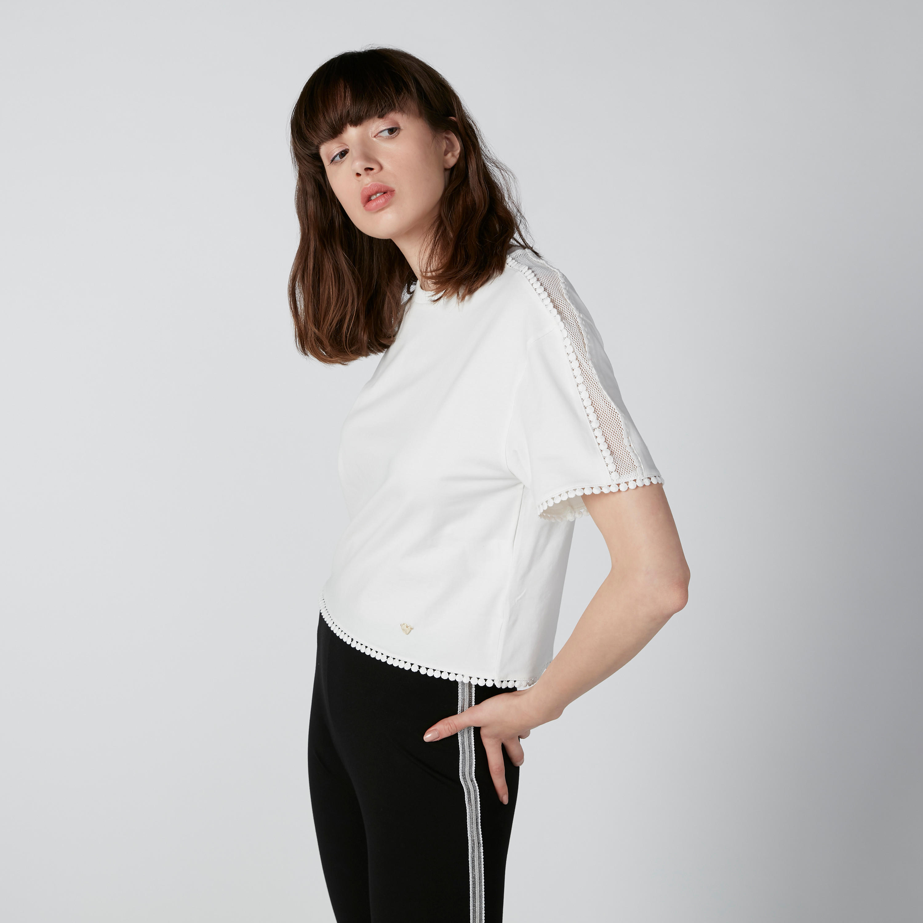 ELLE Plain Top with Pom-Pom Detail-women-clothing-tshirts-image-4