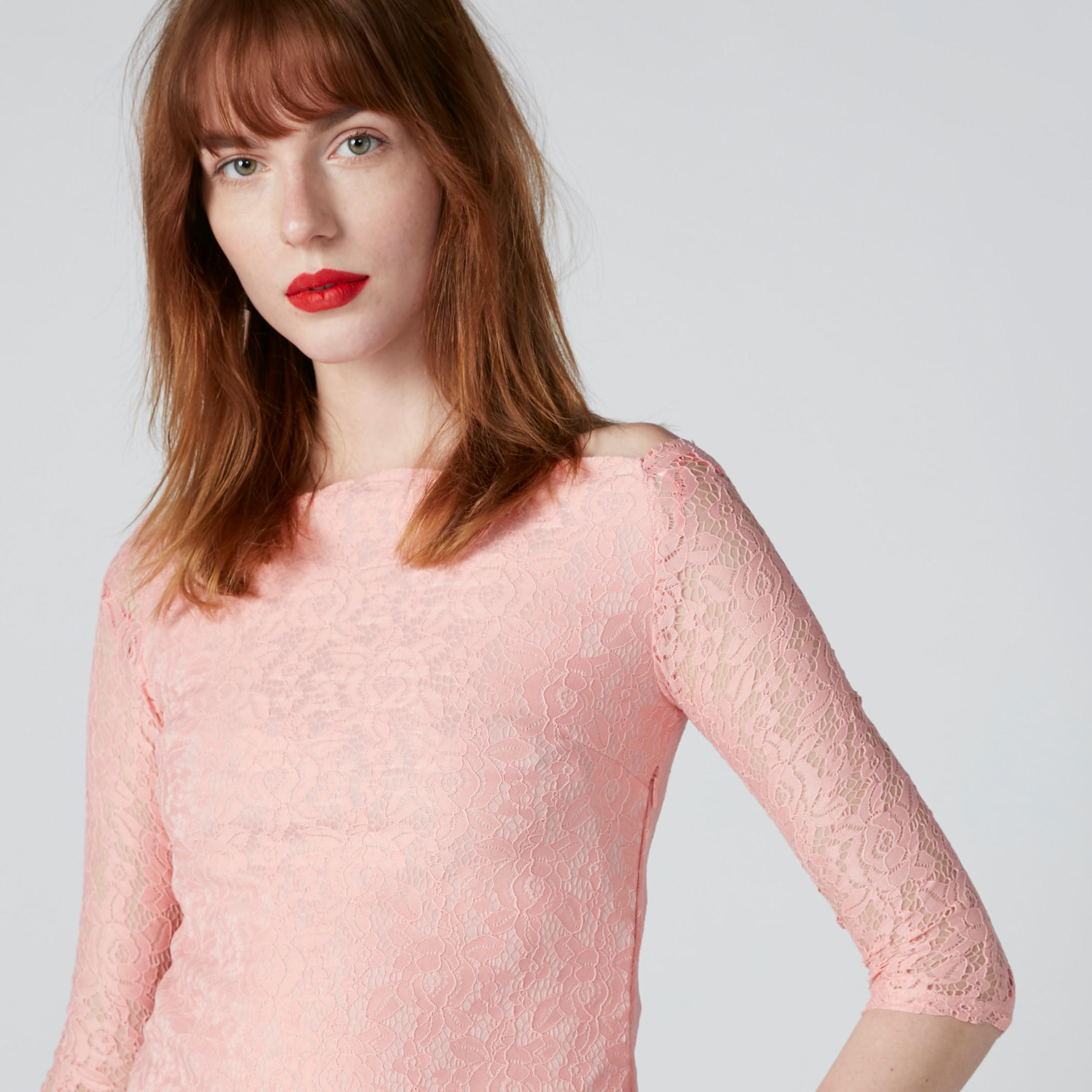 بلوزة بأكمام 3/4 وتفاصيل دانتيل من إيل-women-clothing-shirtsandblouses-blouses-image-1