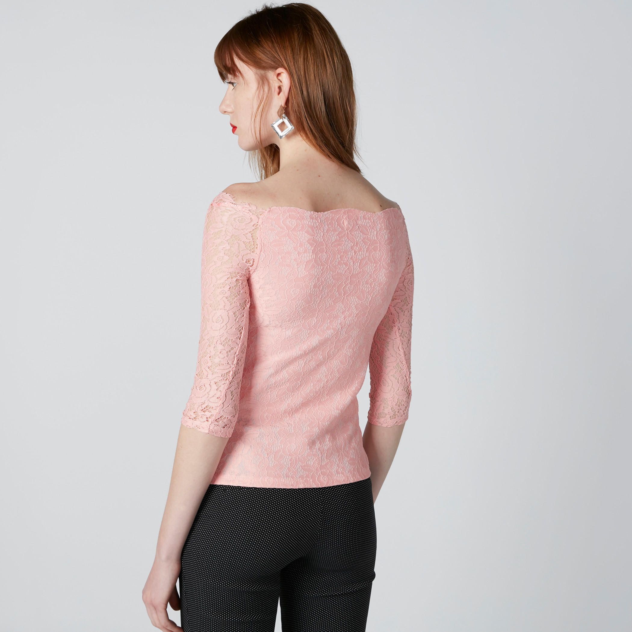 بلوزة بأكمام 3/4 وتفاصيل دانتيل من إيل-women-clothing-shirtsandblouses-blouses-image-2