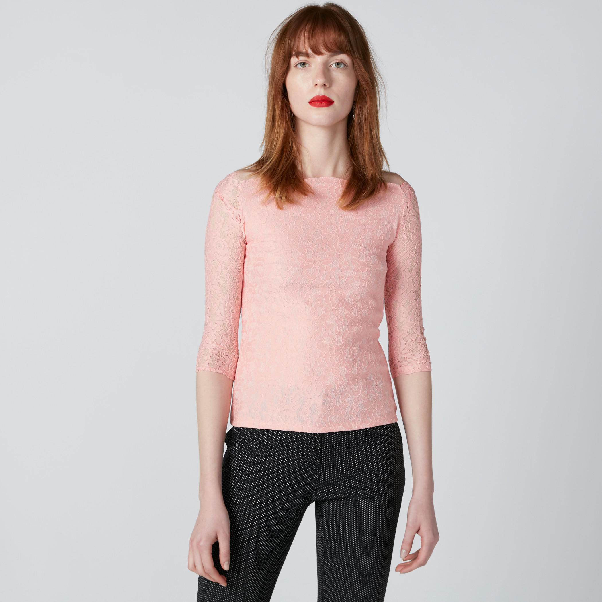 بلوزة بأكمام 3/4 وتفاصيل دانتيل من إيل-women-clothing-shirtsandblouses-blouses-image-3