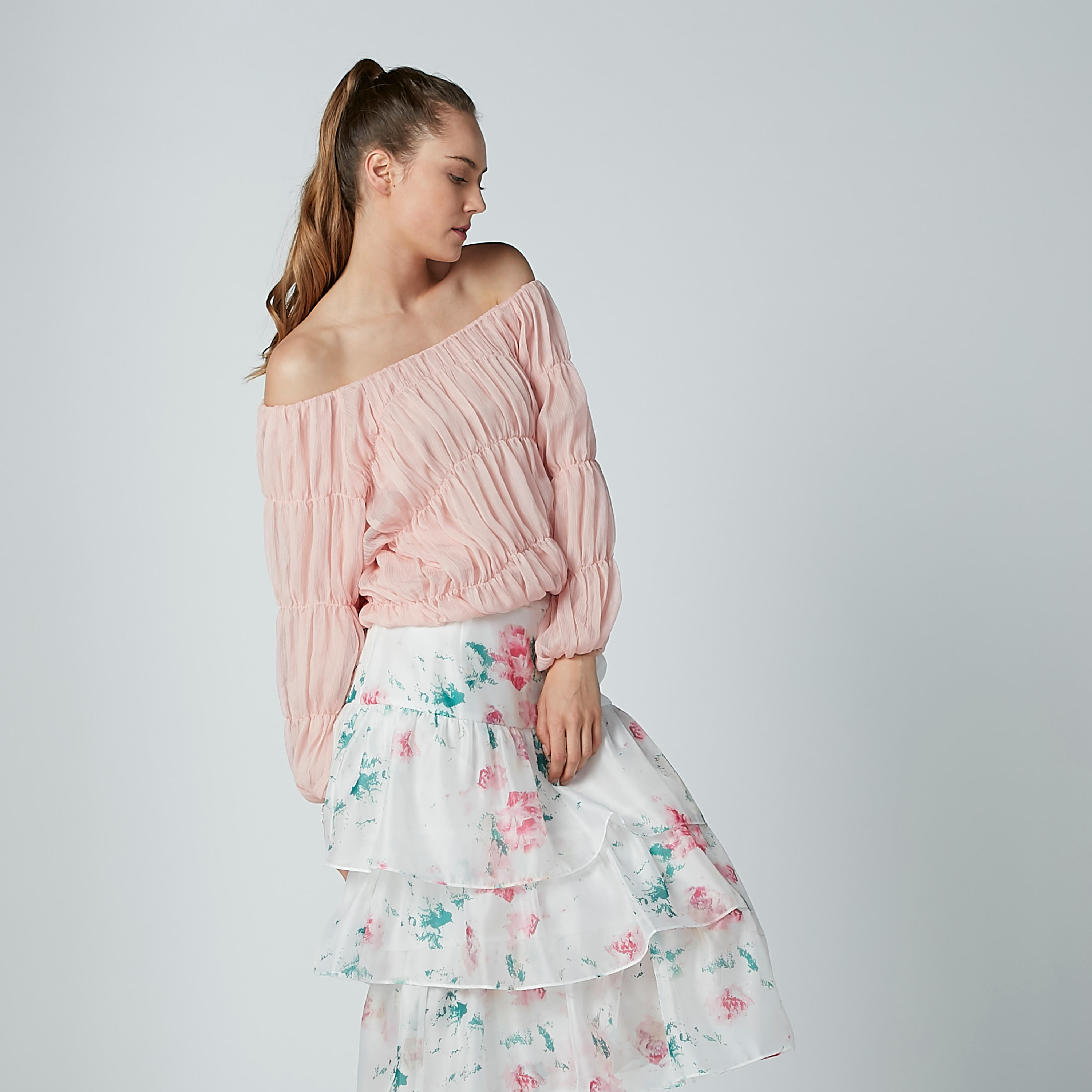 بلوزة بياقة طوق وأكمام طويلة من إيل-women-clothing-shirtsandblouses-blouses-image-5