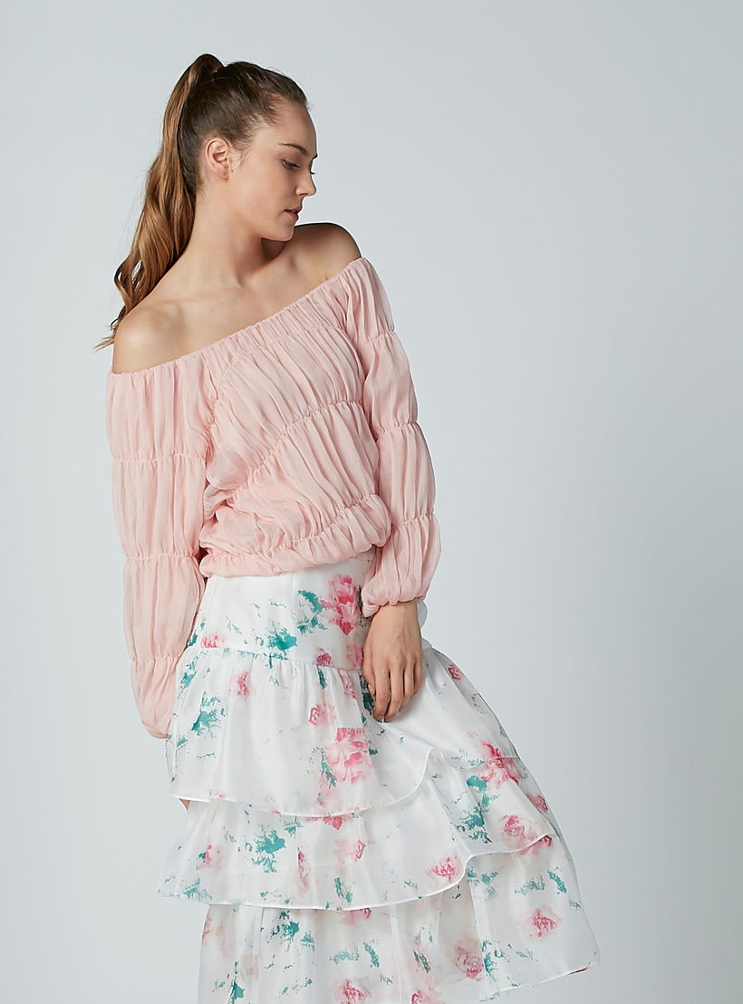 بلوزة بياقة طوق وأكمام طويلة من إيل-women-clothing-shirtsandblouses-blouses-image-5