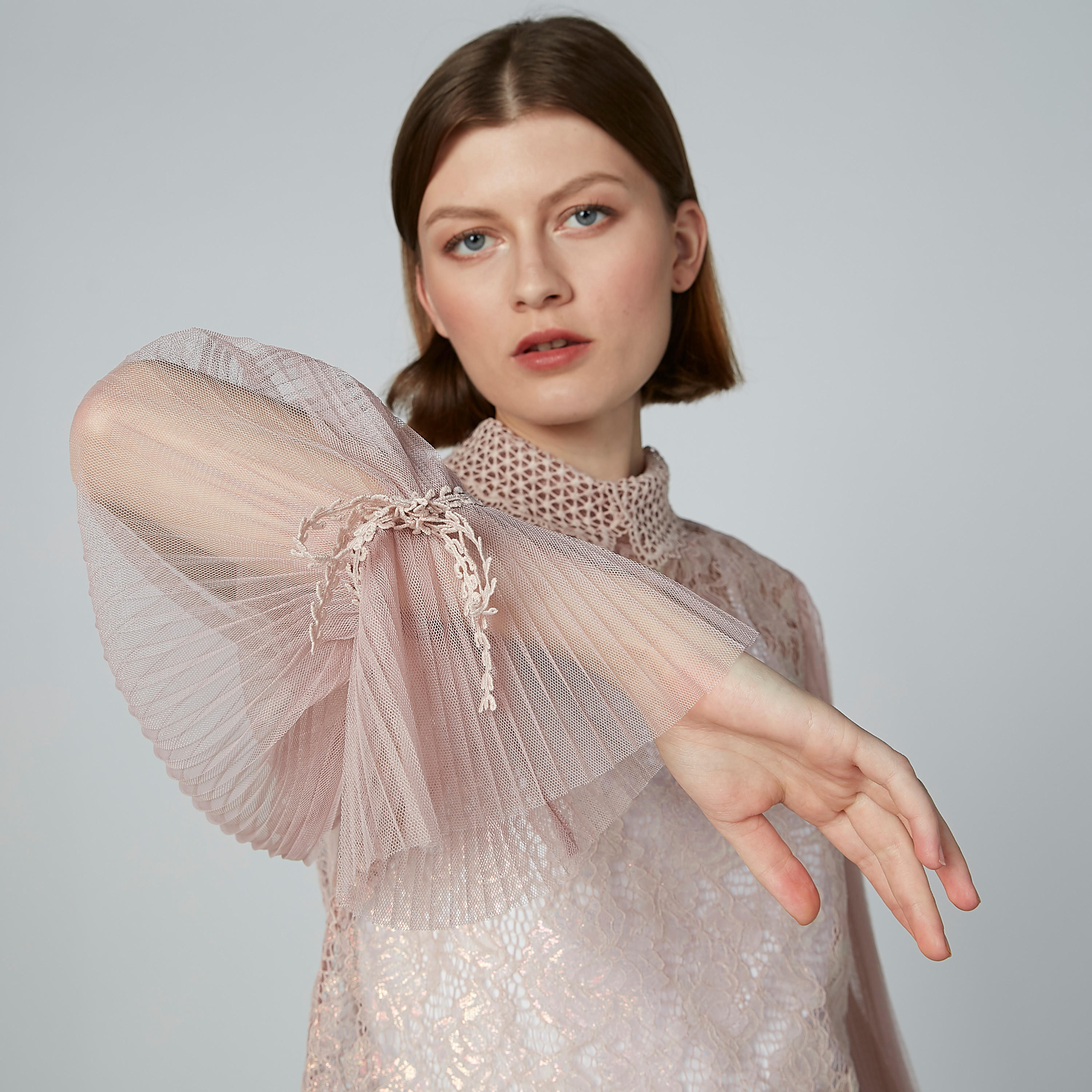 ELLE Lace Top with Collar and Zip Closure-women-clothing-shirtsandblouses-blouses-image-1