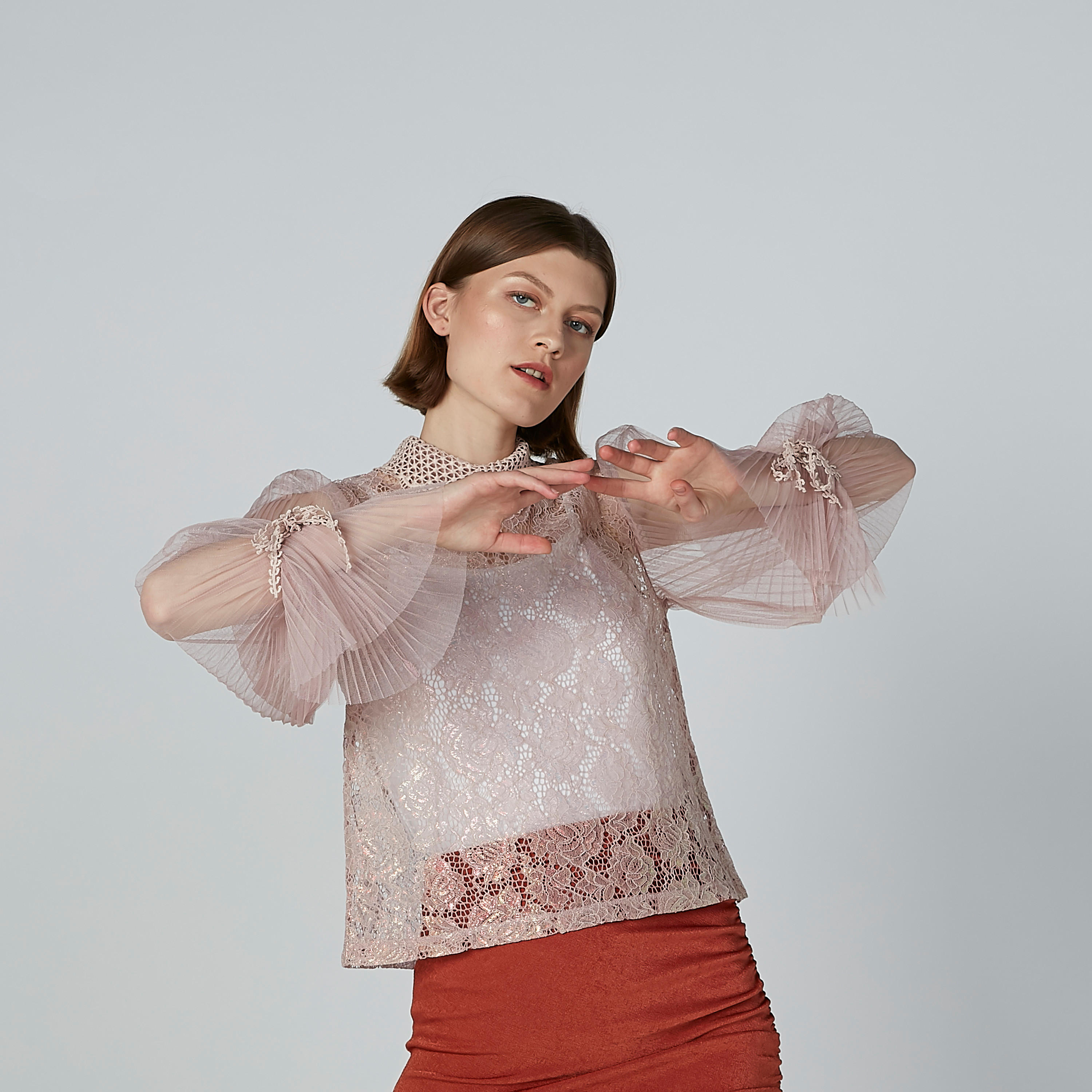 ELLE Lace Top with Collar and Zip Closure-women-clothing-shirtsandblouses-blouses-image-3
