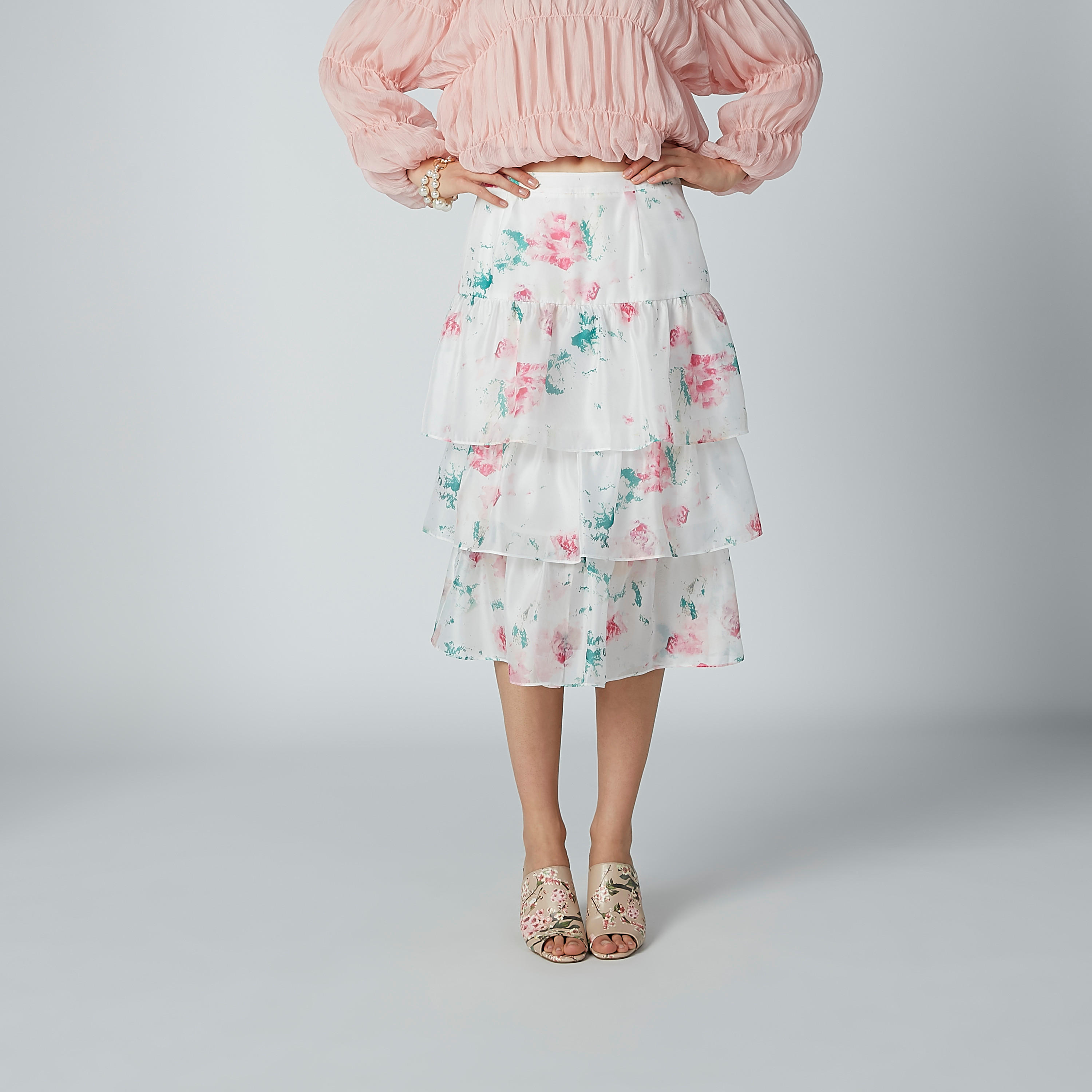 تنورة إيه لاين متوسطة الطول بطبعات زهرية من إيل-women-clothing-bottoms-skirts-image-2