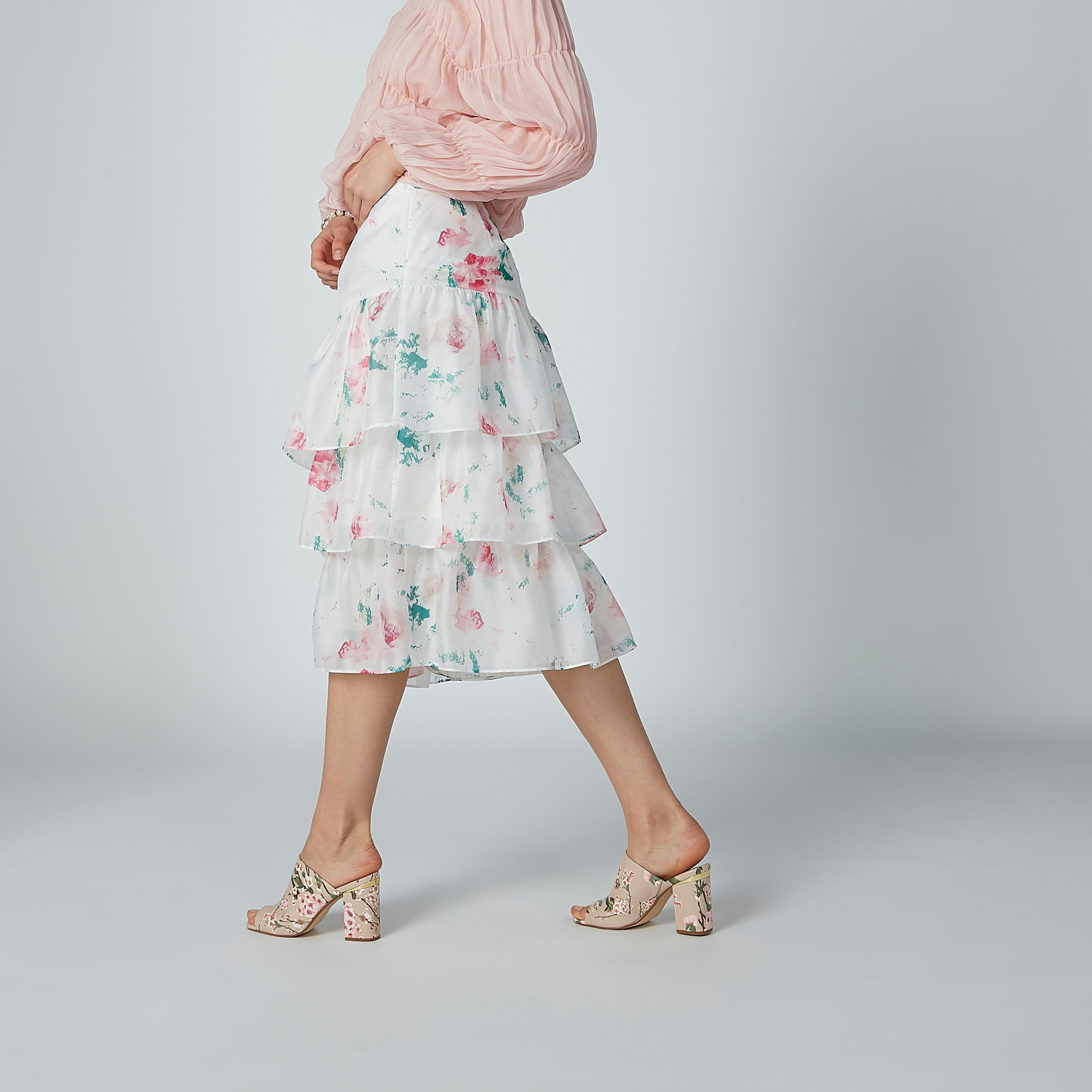 تنورة إيه لاين متوسطة الطول بطبعات زهرية من إيل-women-clothing-bottoms-skirts-image-4