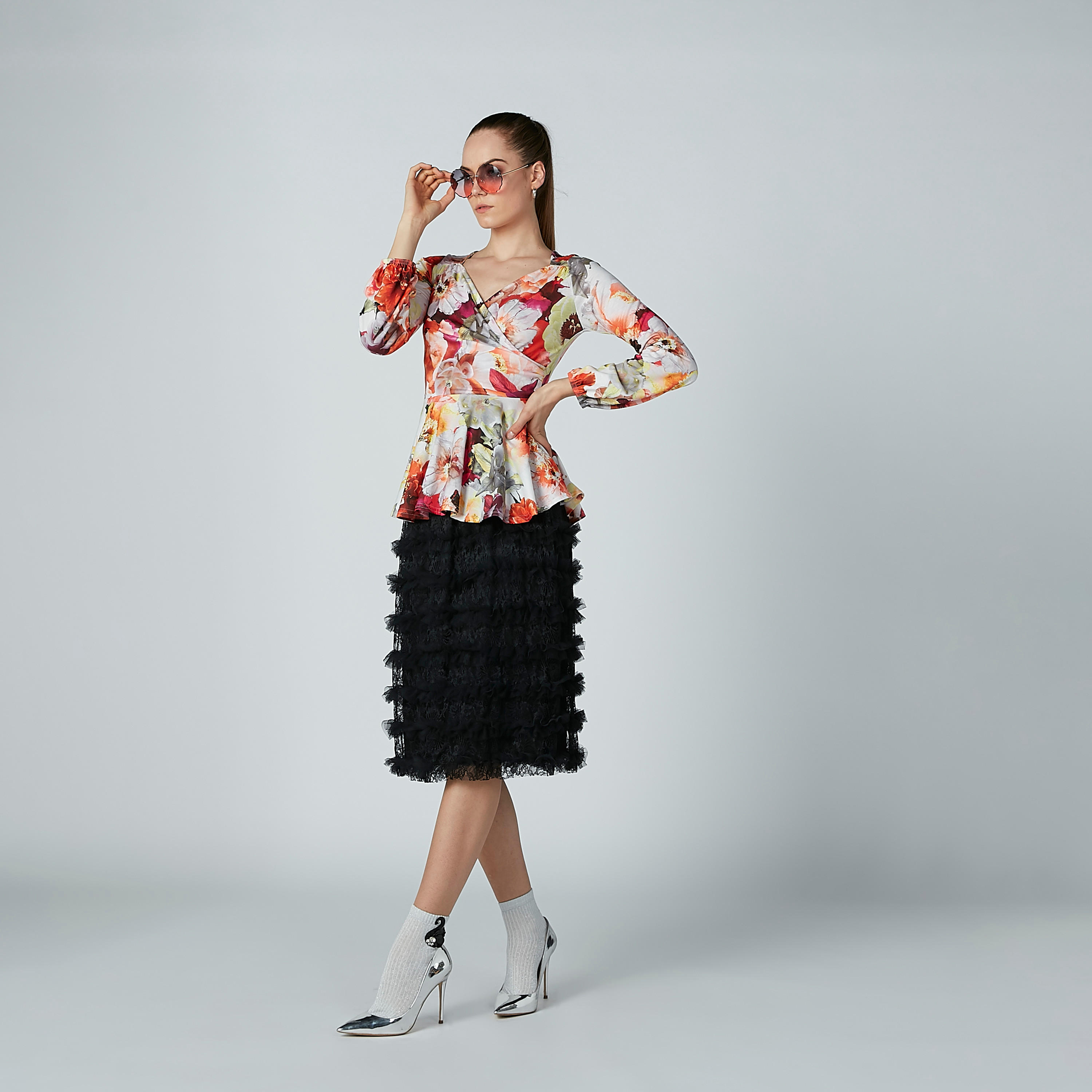تنورة واسعة بخصر مطّاطي من إيل-women-clothing-bottoms-skirts-image-1