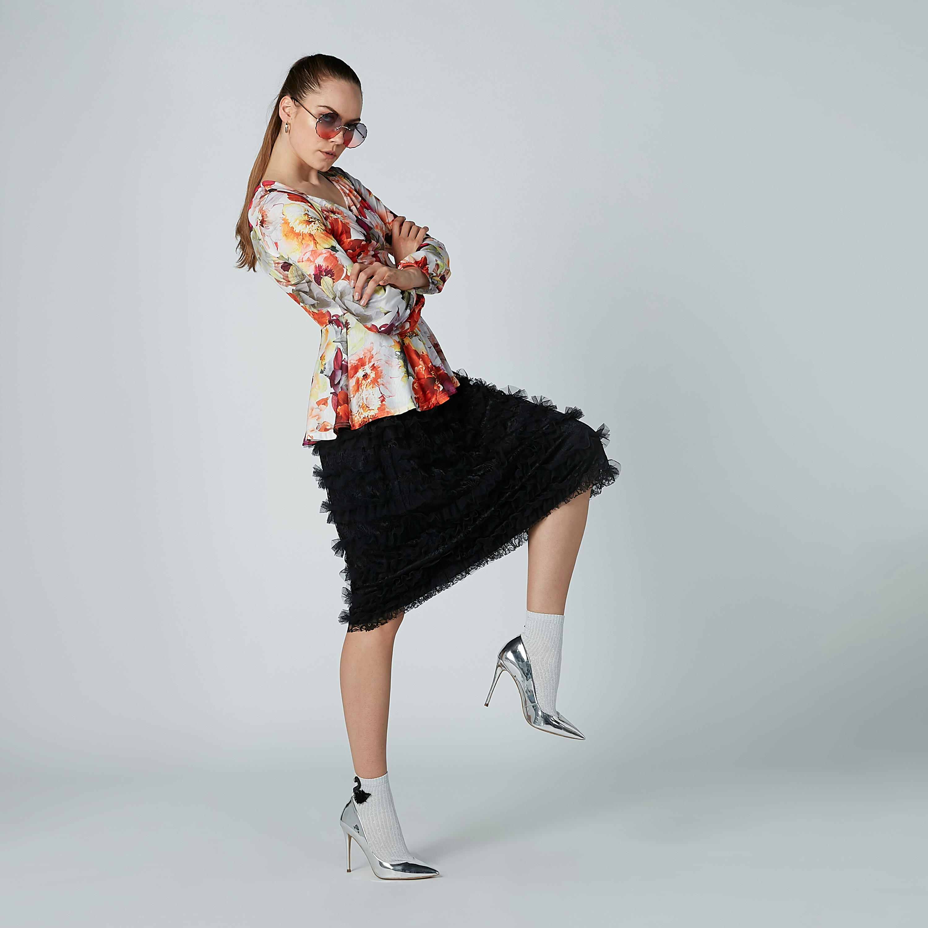 تنورة واسعة بخصر مطّاطي من إيل-women-clothing-bottoms-skirts-image-3