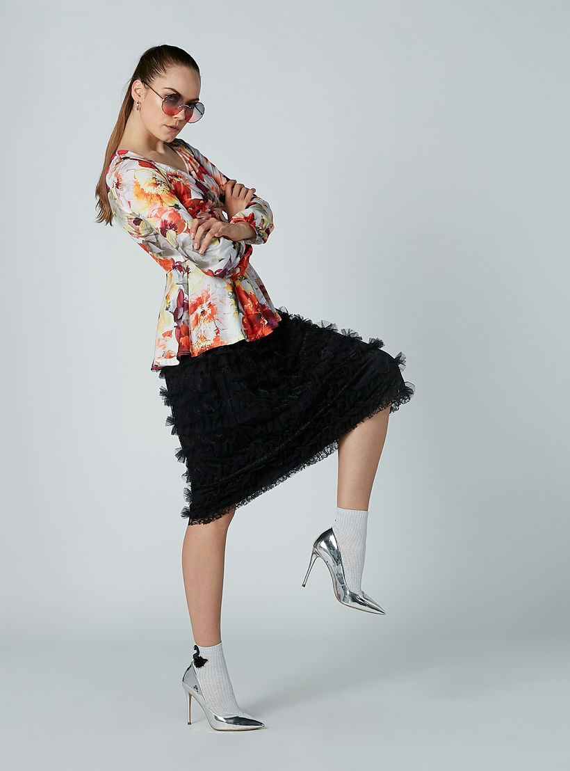 تنورة واسعة بخصر مطّاطي من إيل-women-clothing-bottoms-skirts-image-3