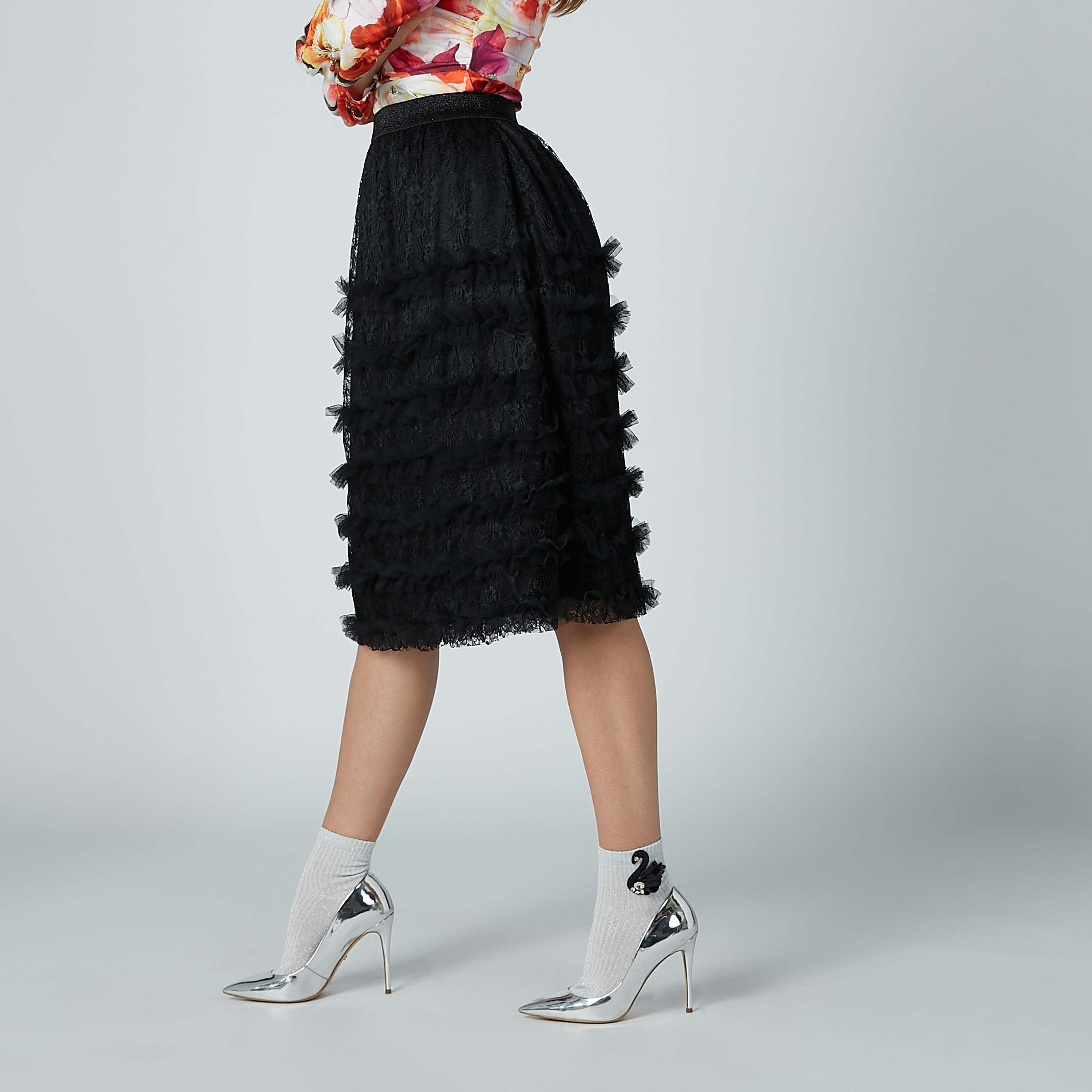 تنورة واسعة بخصر مطّاطي من إيل-women-clothing-bottoms-skirts-image-4