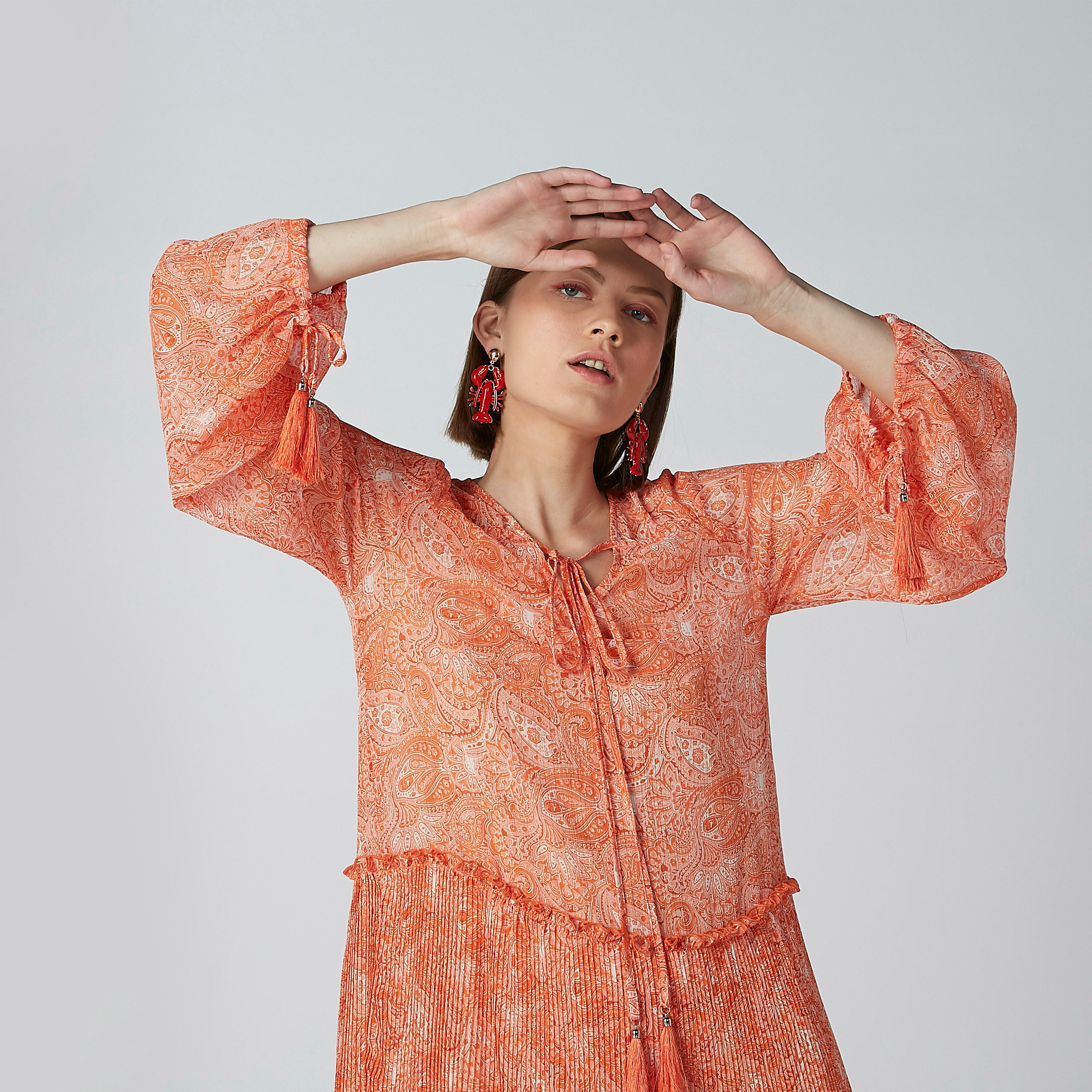 فستان إيه لاين طويل بأكمام طويلة وأربطة وطبعات بيزلي-women-clothing-dresses-image-1