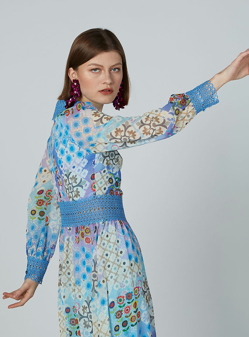 ELLE Printed Midi Dress with Lace Detail-women-clothing-dresses-image-2